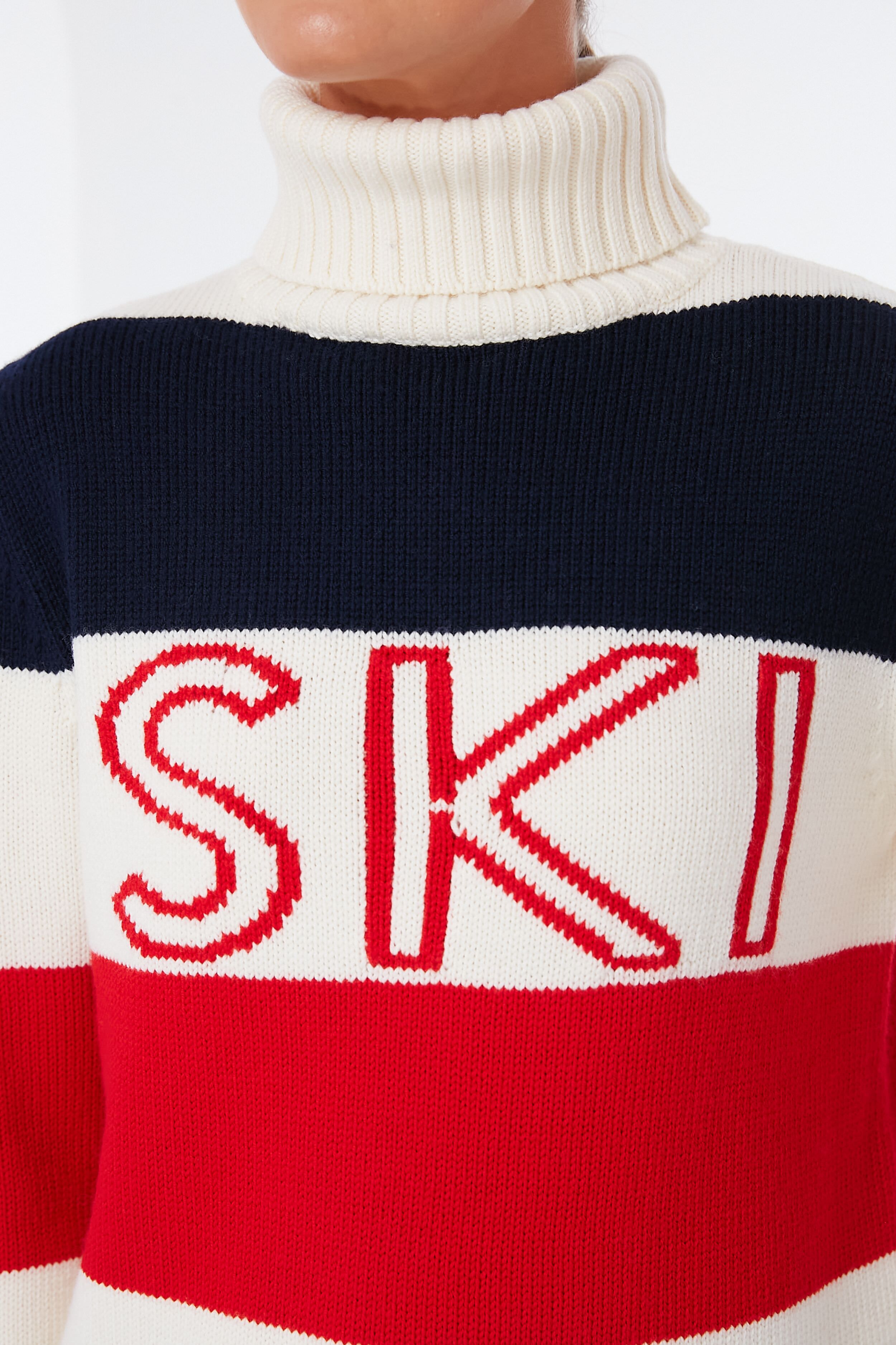 Red Snow White and Navy Frostine Sweater-Beilave