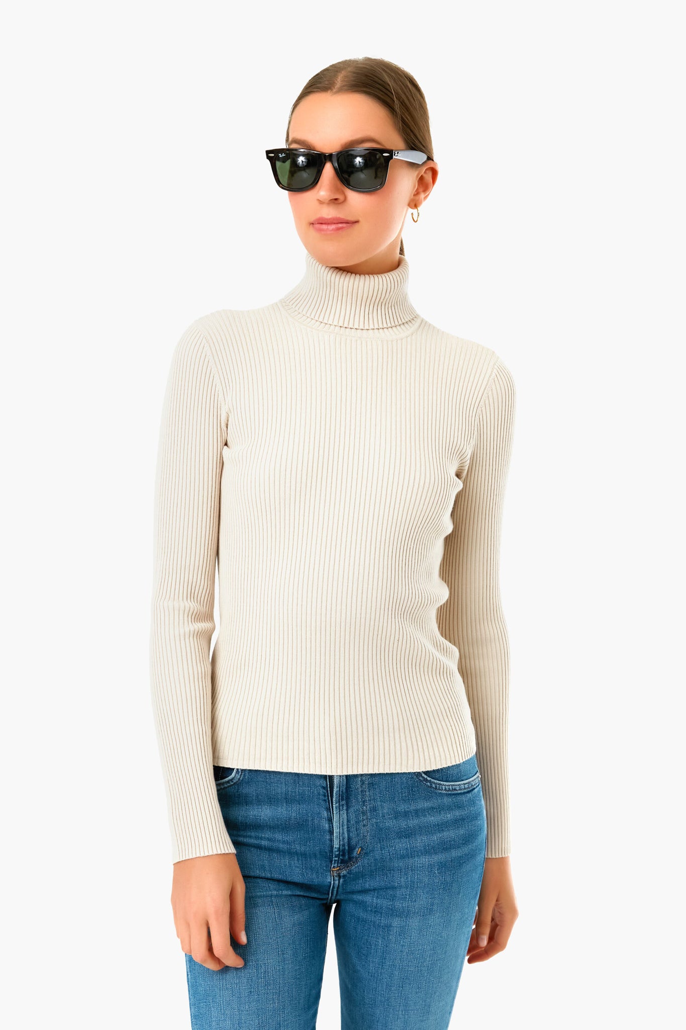 Winter White Sonia Ribbed Turtleneck-Beilave