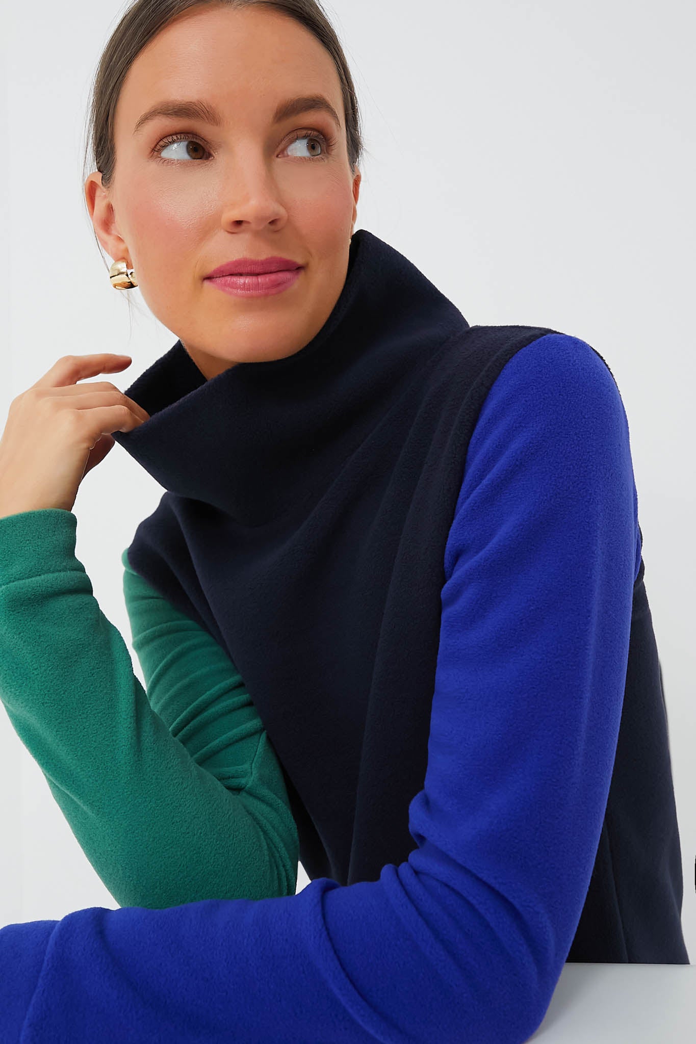 Exclusive Navy Tricolor Colorblock Park Slope-Beilave