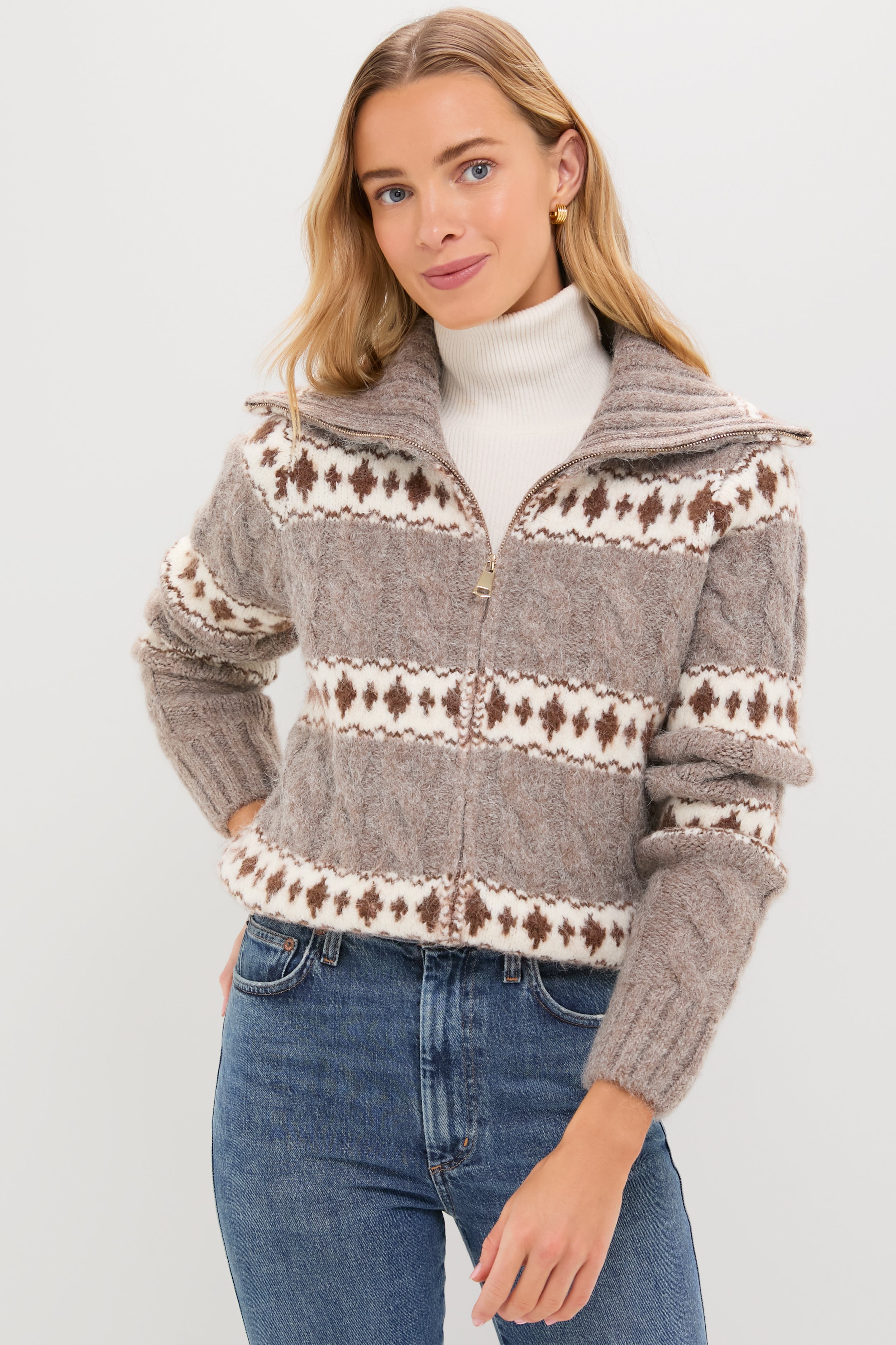 Striped Fair Isle Kinvara Cardigan-Beilave