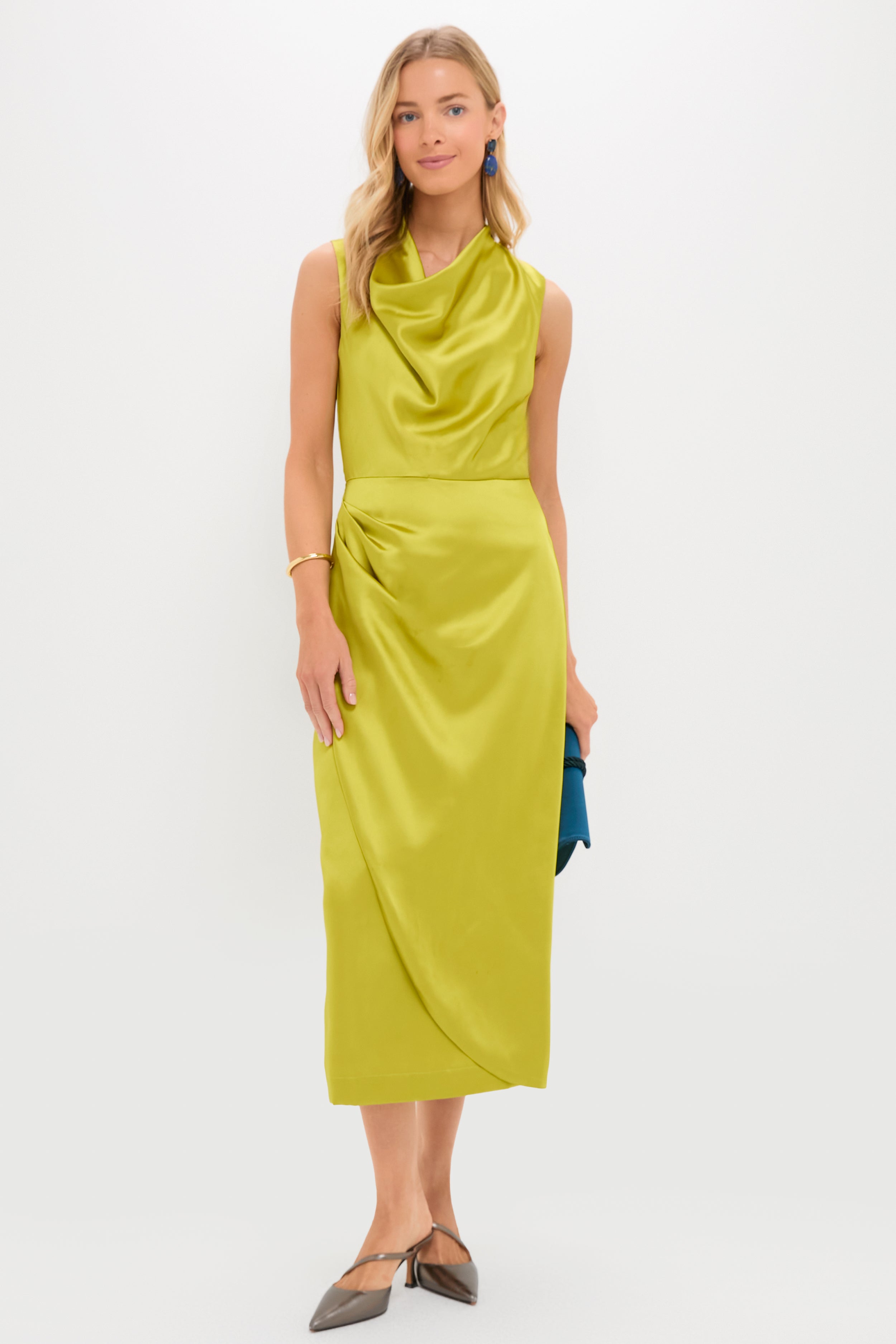 Chartreuse Satin Sinclair Dress-Beilave