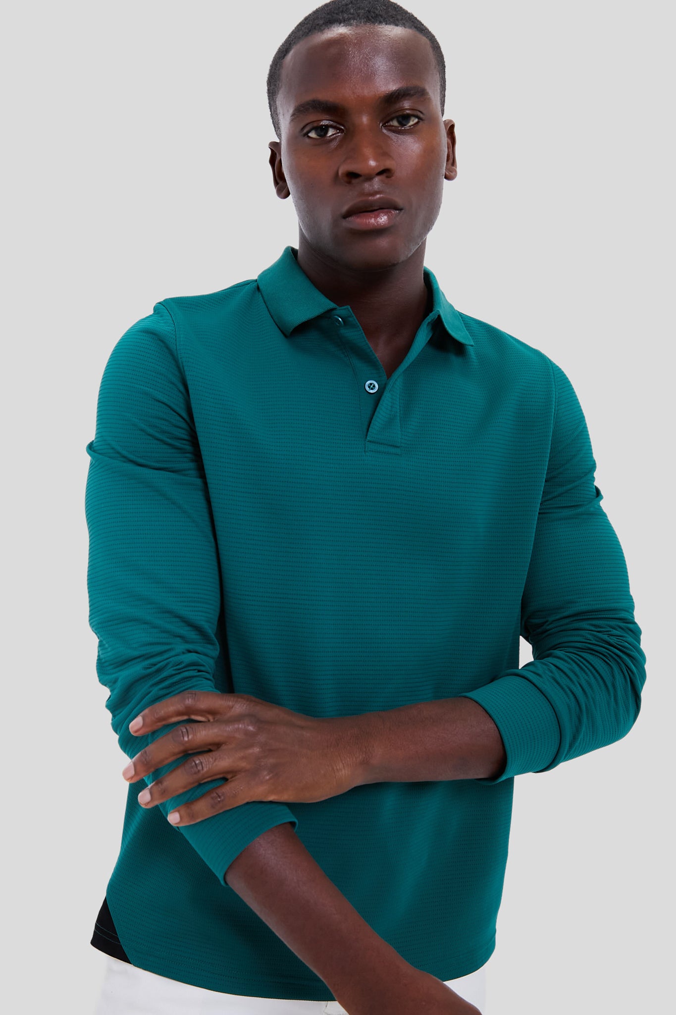 British Racing Green Cordova Long Sleeve Polo-Beilave
