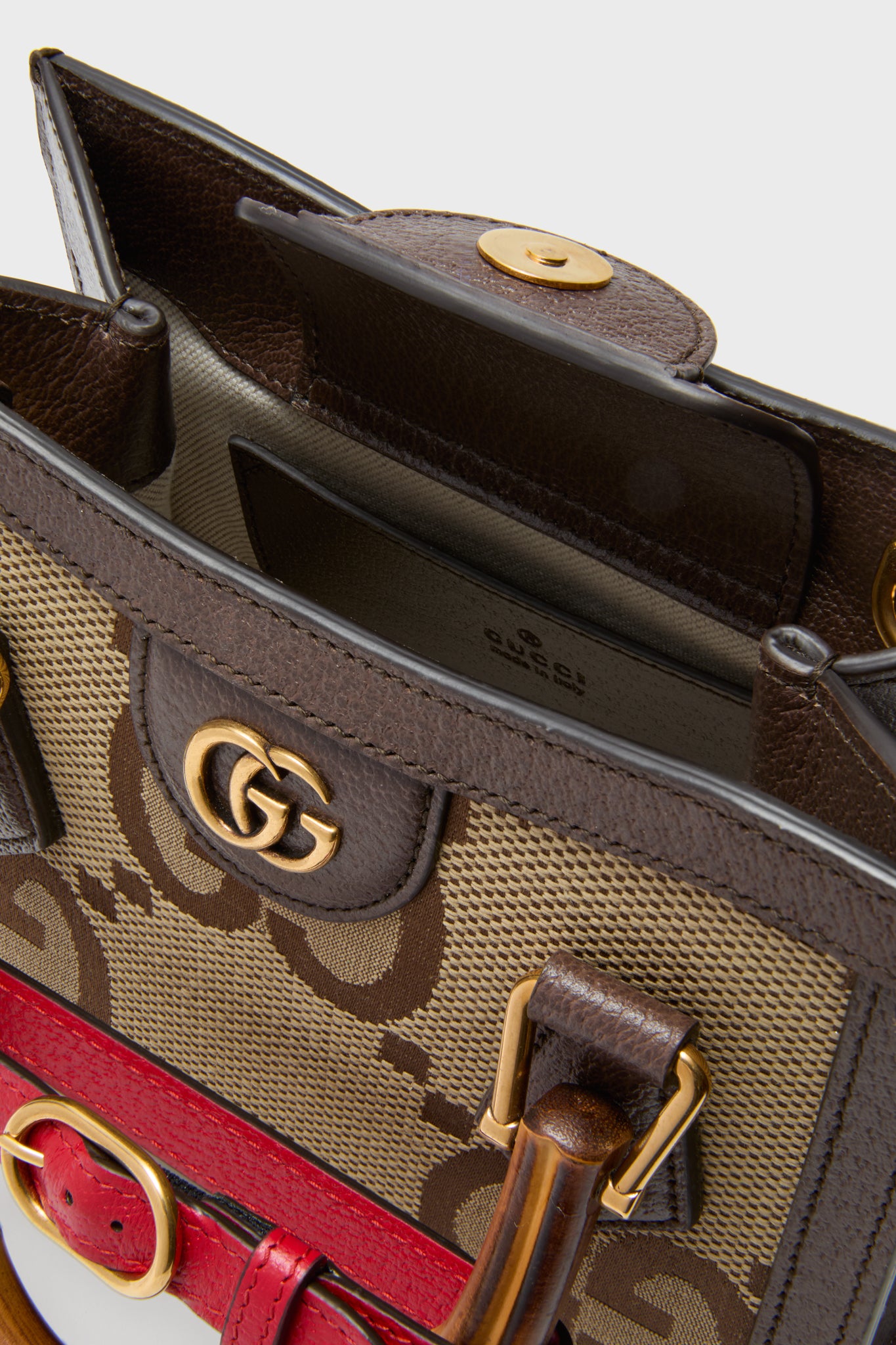 Gucci Beige Brown Canvas Shoulder Bag-Beilave