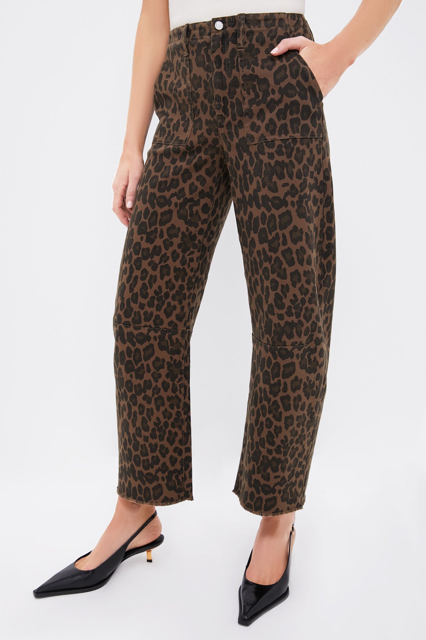Dark Leopard Utility Soft Barrel Jean-Beilave