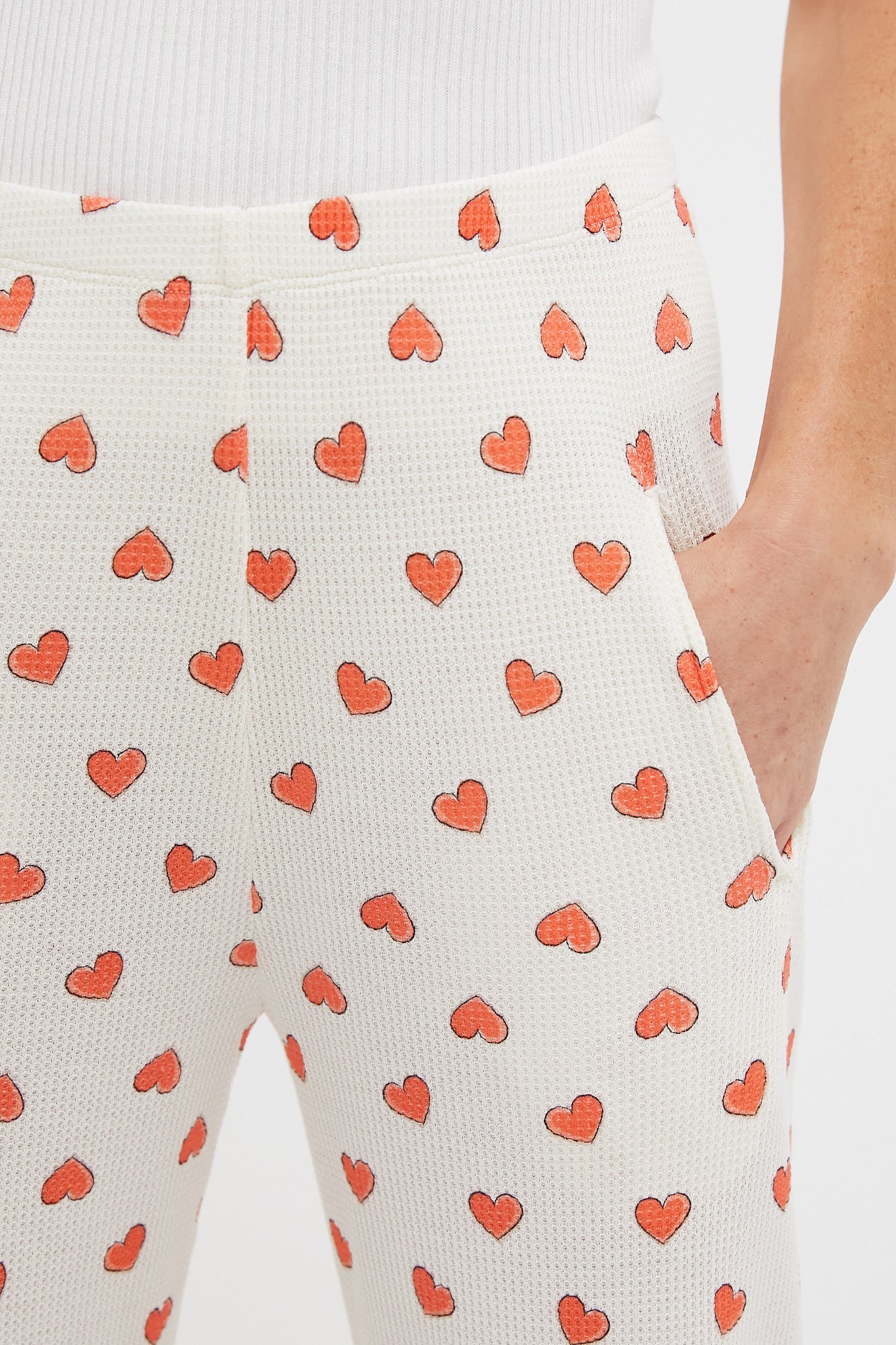 Cream Multi Heart Jan Pants-Beilave