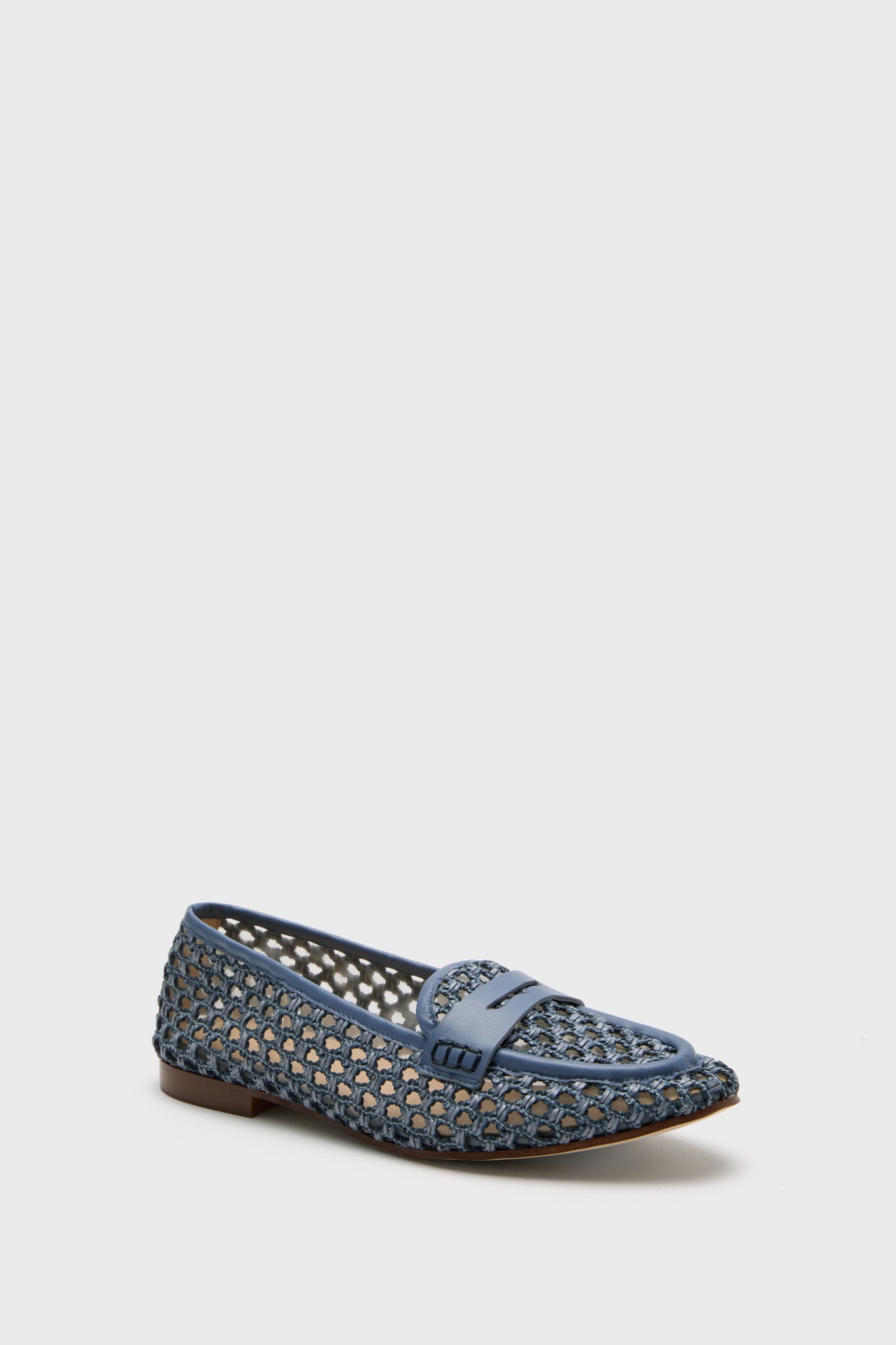 Blue Woven Rowan Loafers-Beilave