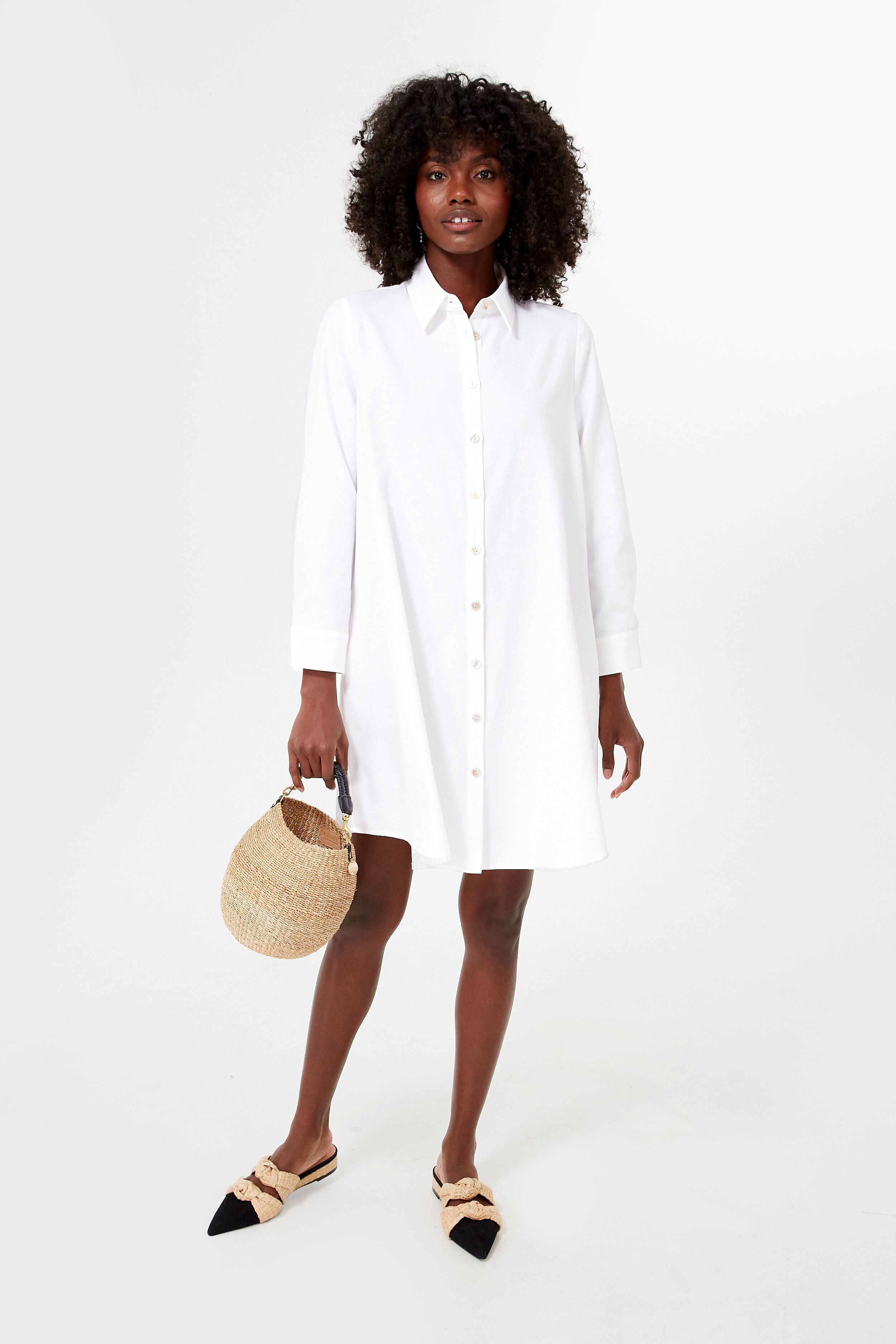 White Oxford Harris Shirt Dress-Beilave