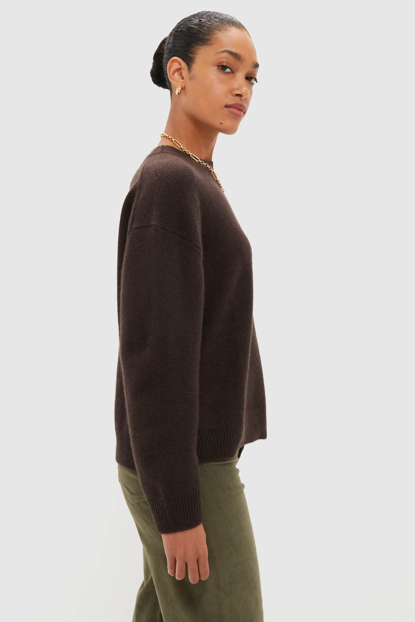 Deep Brown Lee Crew Sweater-Beilave