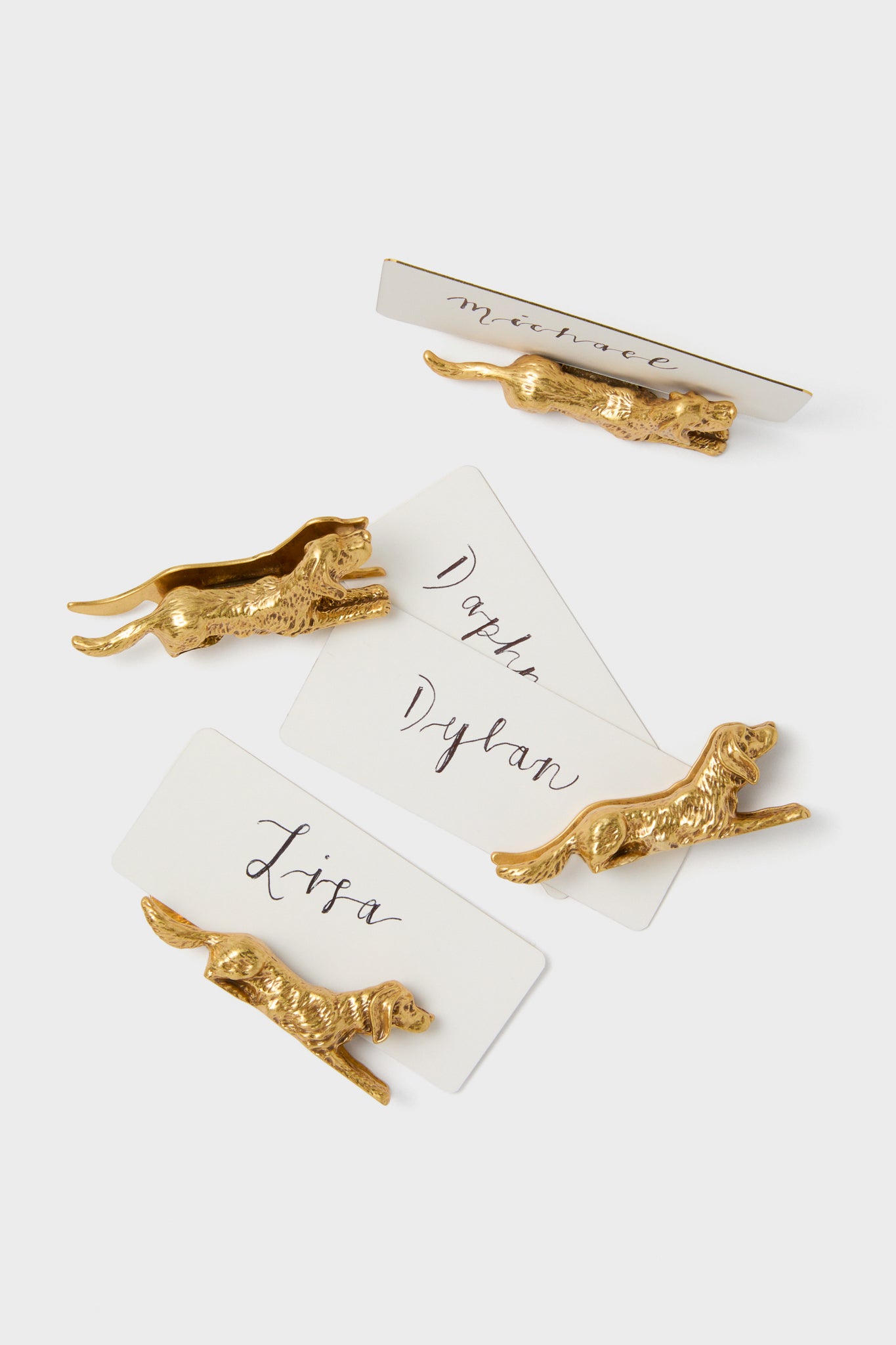 Gold Dog Place Card Holders Set of 4-Beilave