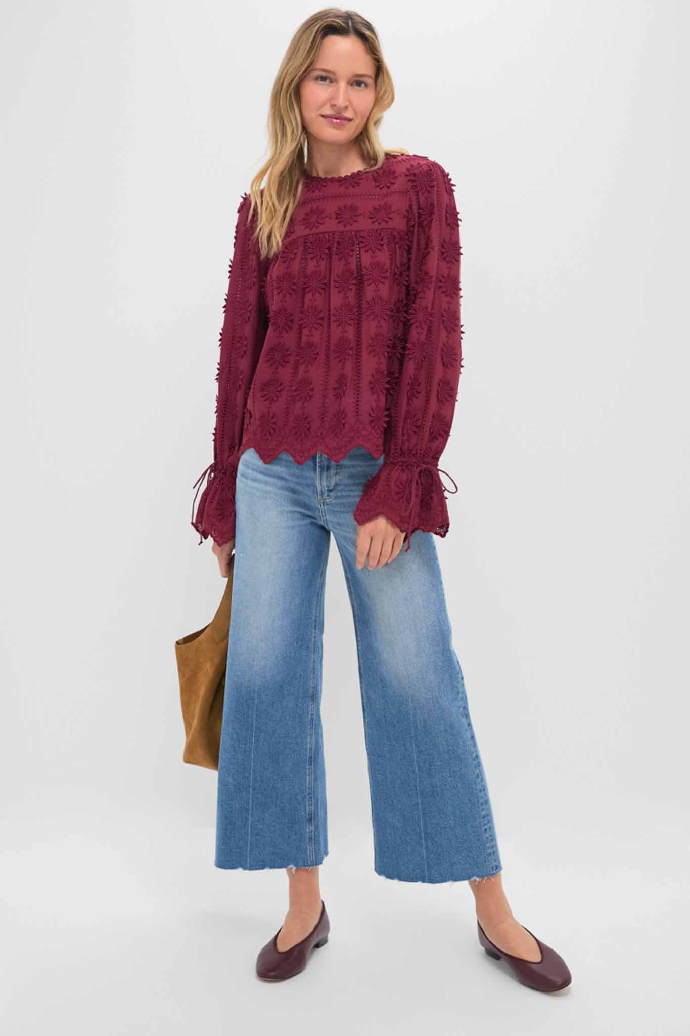 Wine Tirza Blouse-Beilave