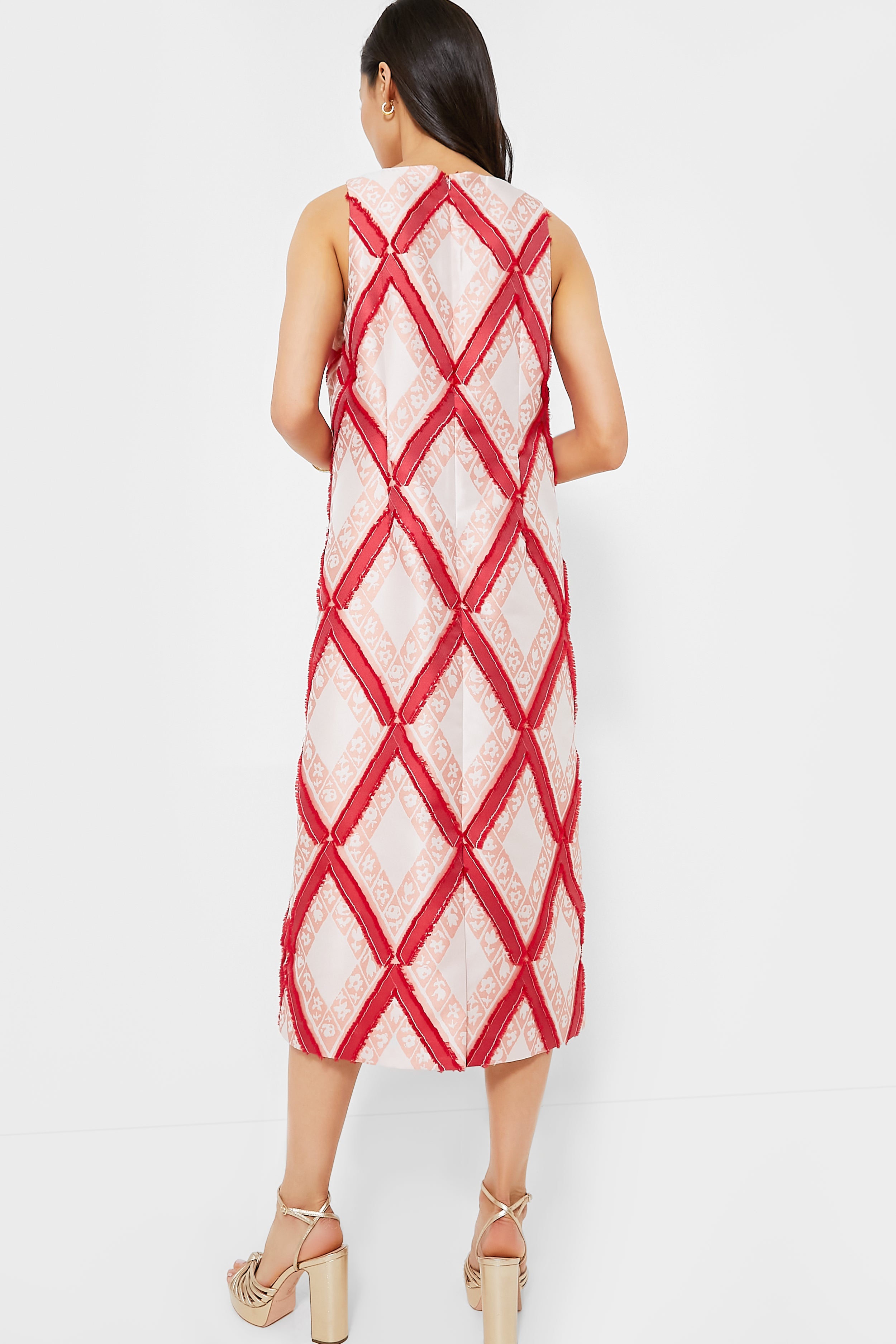 Vermillion Trellis Fil Coupe Francine Dress-Beilave