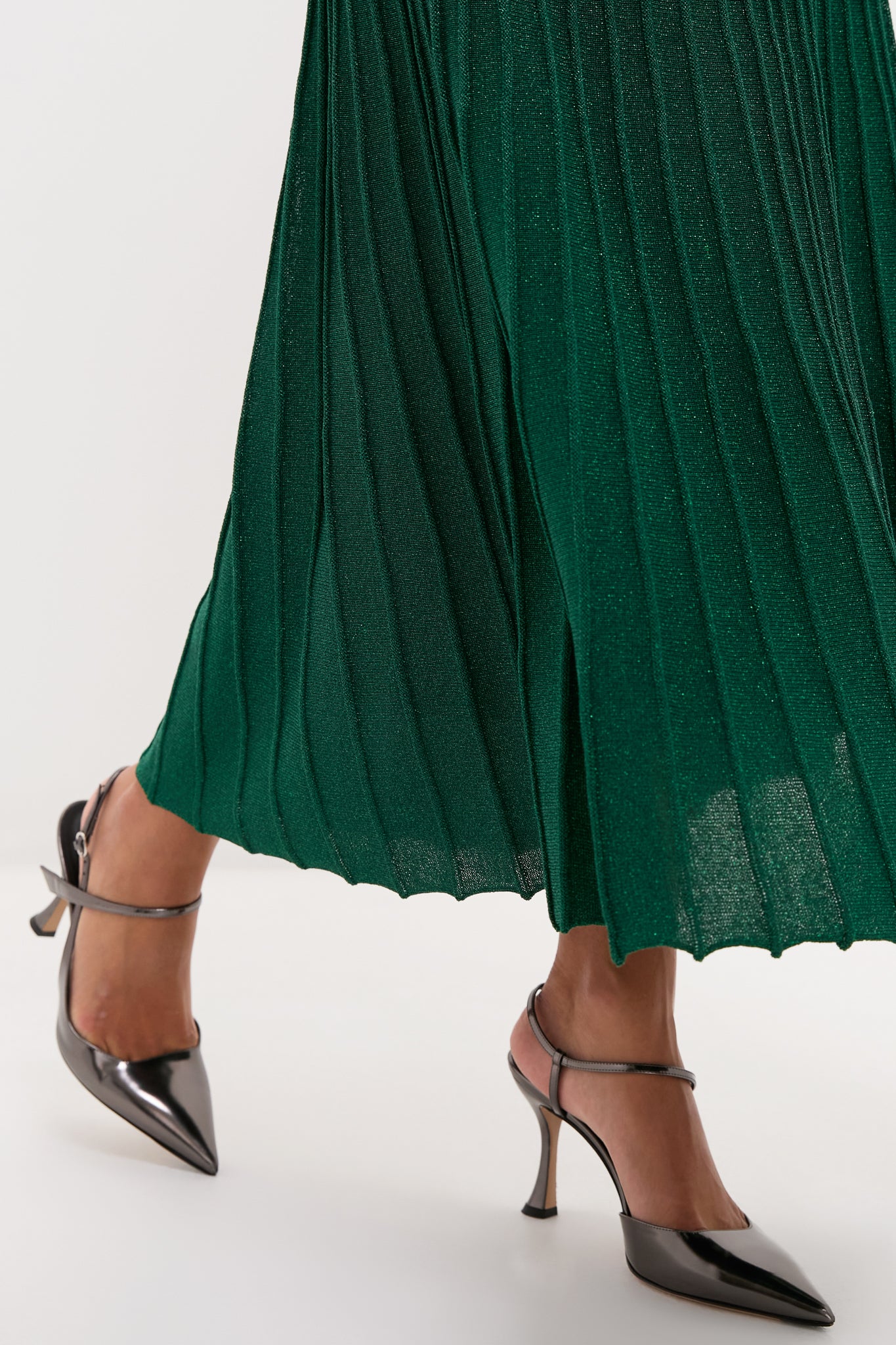 Green Shimmer Knit Cammie Maxi Dress-Beilave