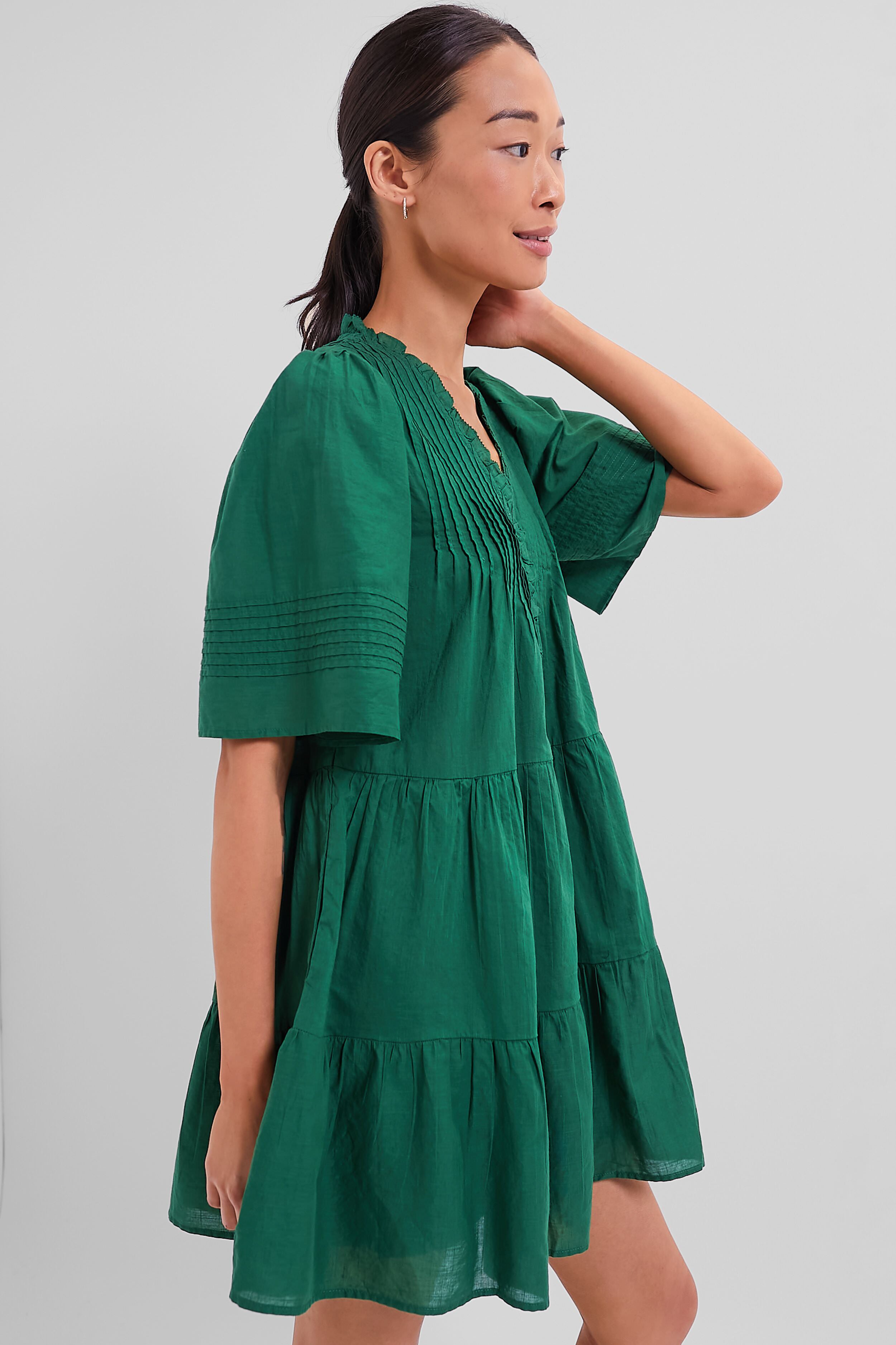 Emerald Renata Solid Shortsleeve Dress-Beilave