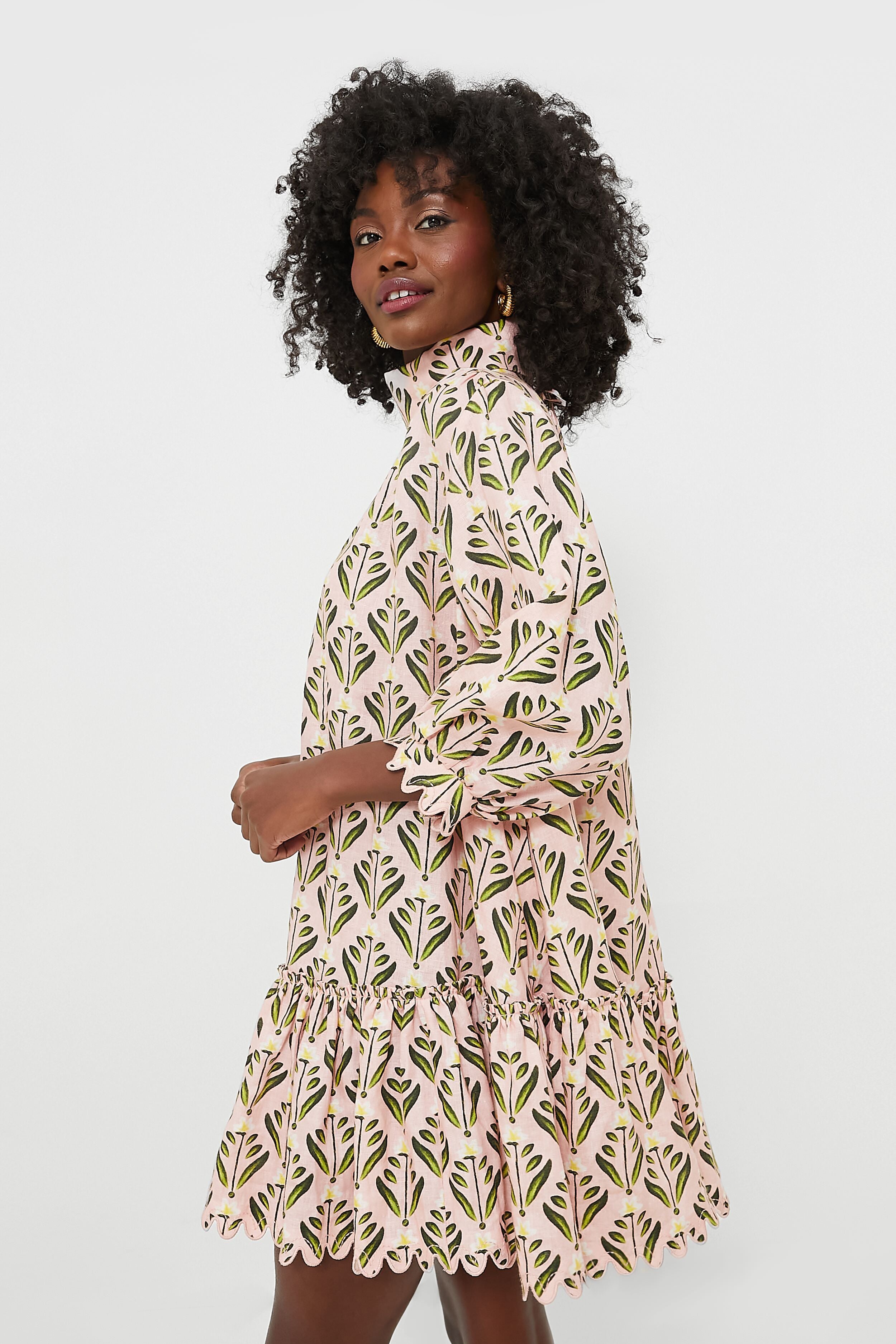 Exclusive Pink Hibisco Mini Dress-Beilave