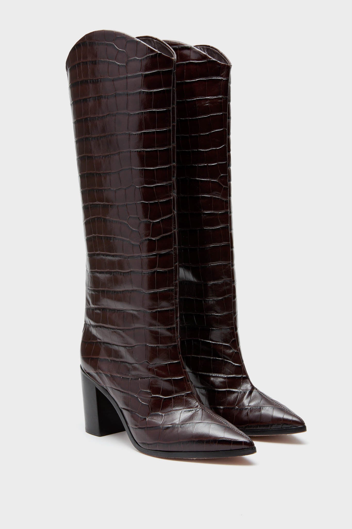 Dark Chocolate Maryana Block Heels-Beilave