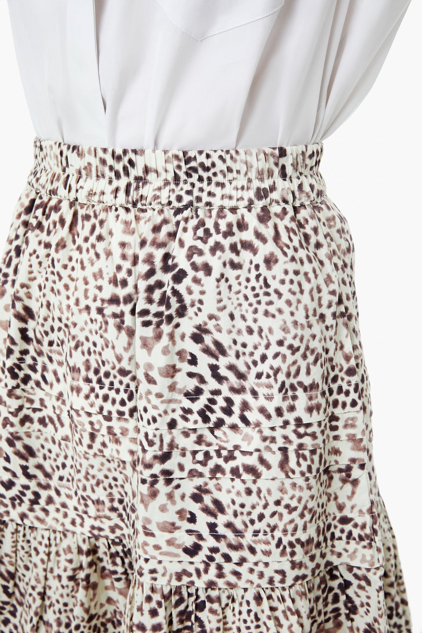 Day Calla Cheetah Pintuck Midi Skirt-Beilave