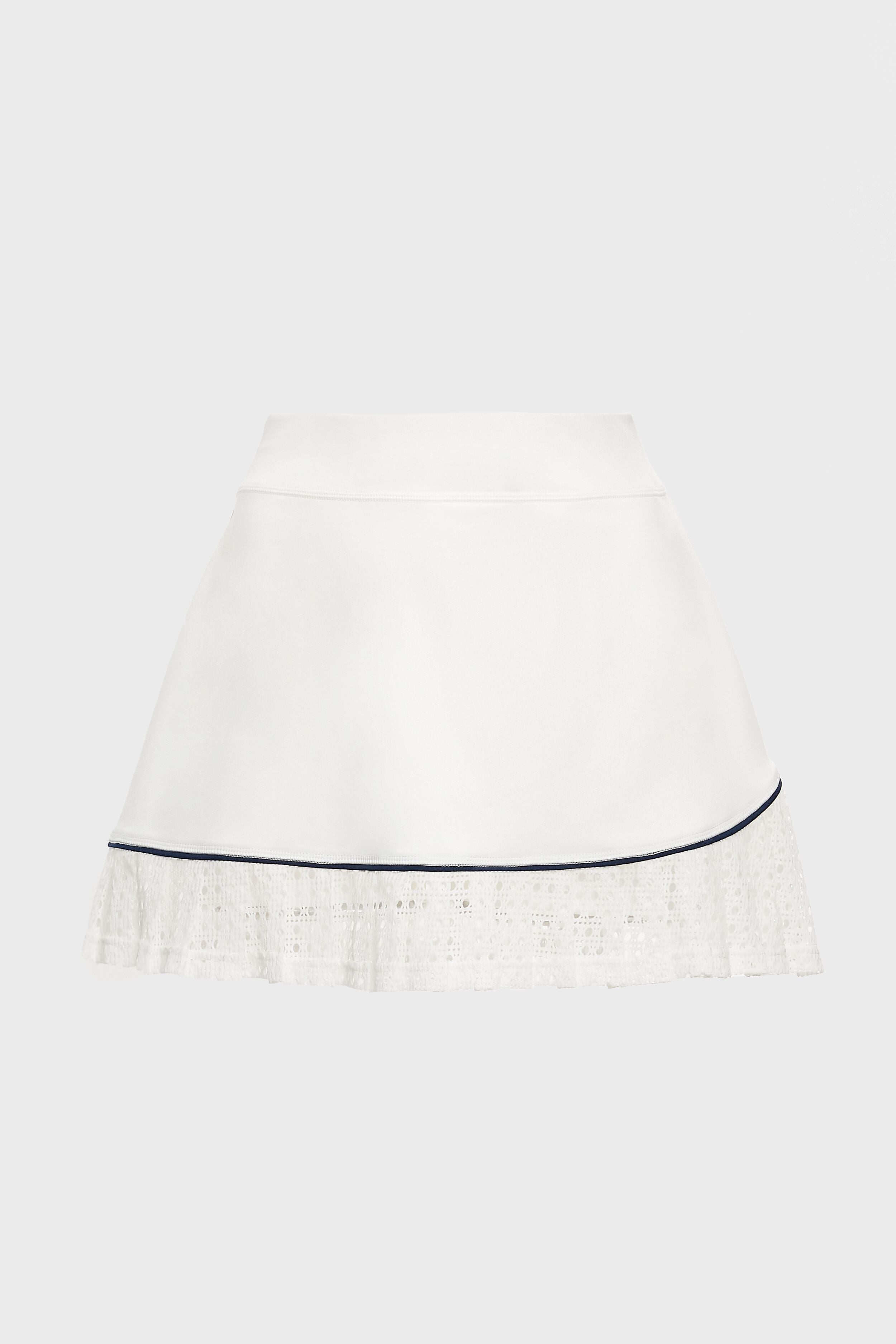 White Cane Ruffle 14 Inch Eleanor Tennis Skirt-Beilave
