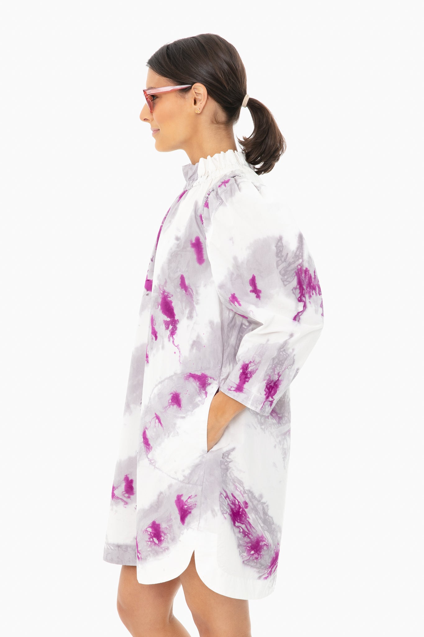 Fuchsia Tie Dye Tamara Tunic Dress-Beilave