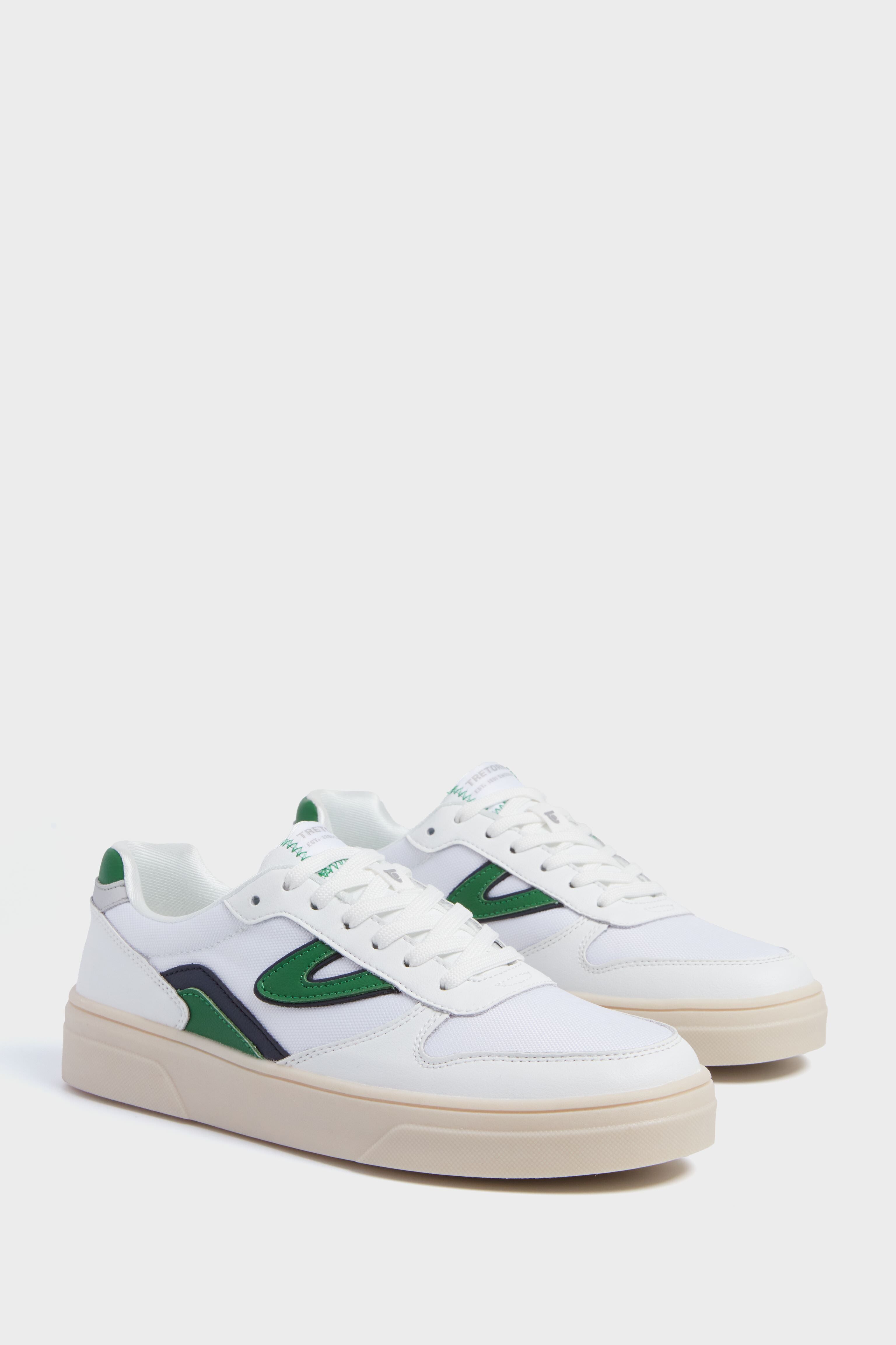 White Green Navy Harlow Elite Sneakers-Beilave