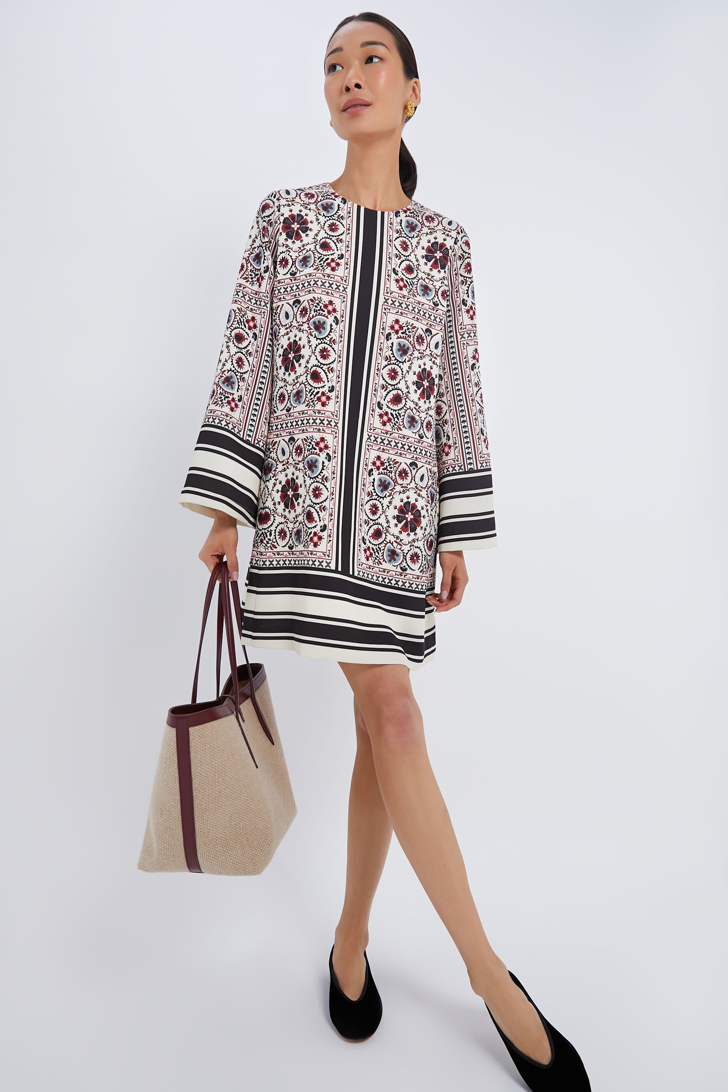 Patchwork Floral Mini Jamie Dress-Beilave