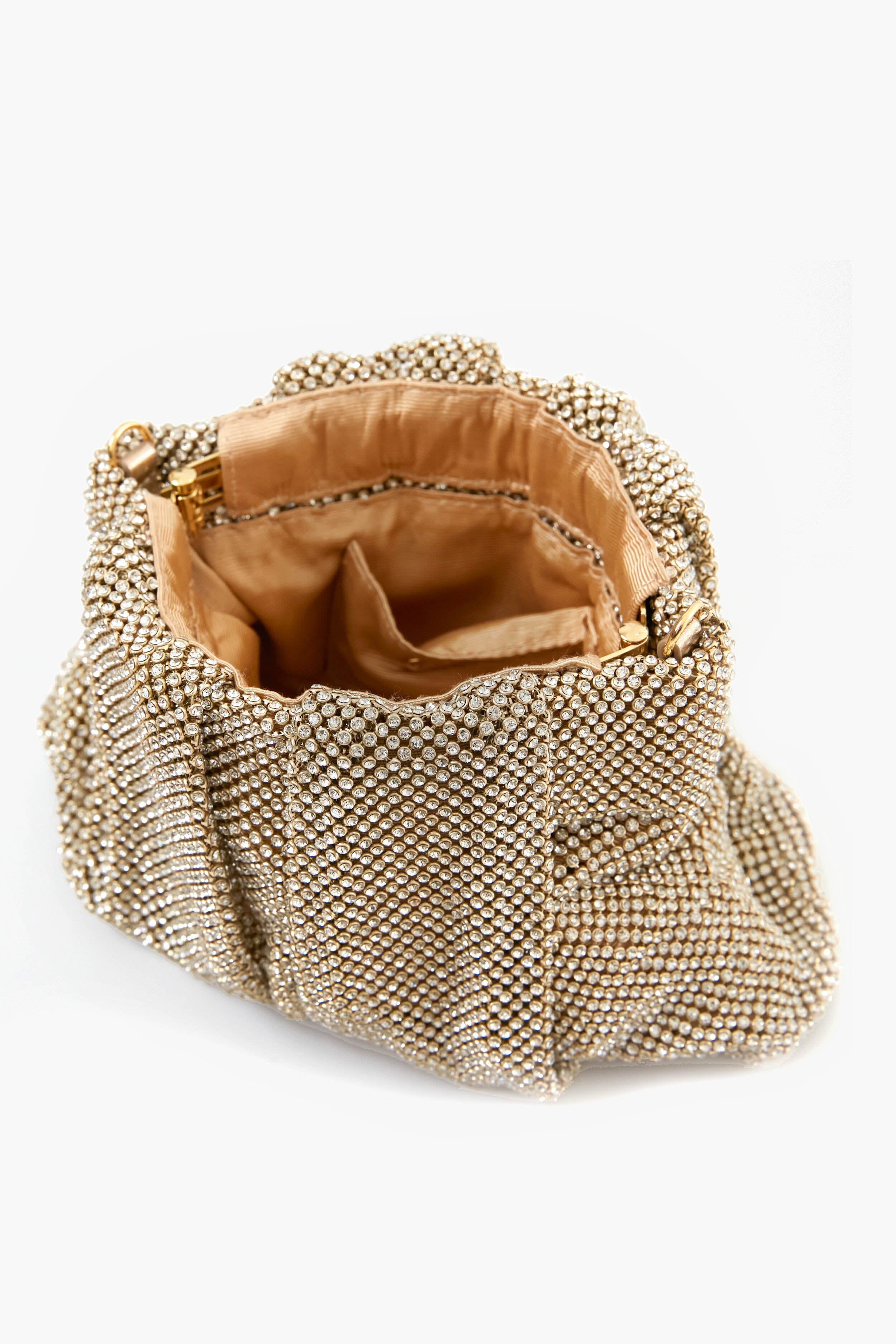 Gold Diamante Ember Clutch-Beilave