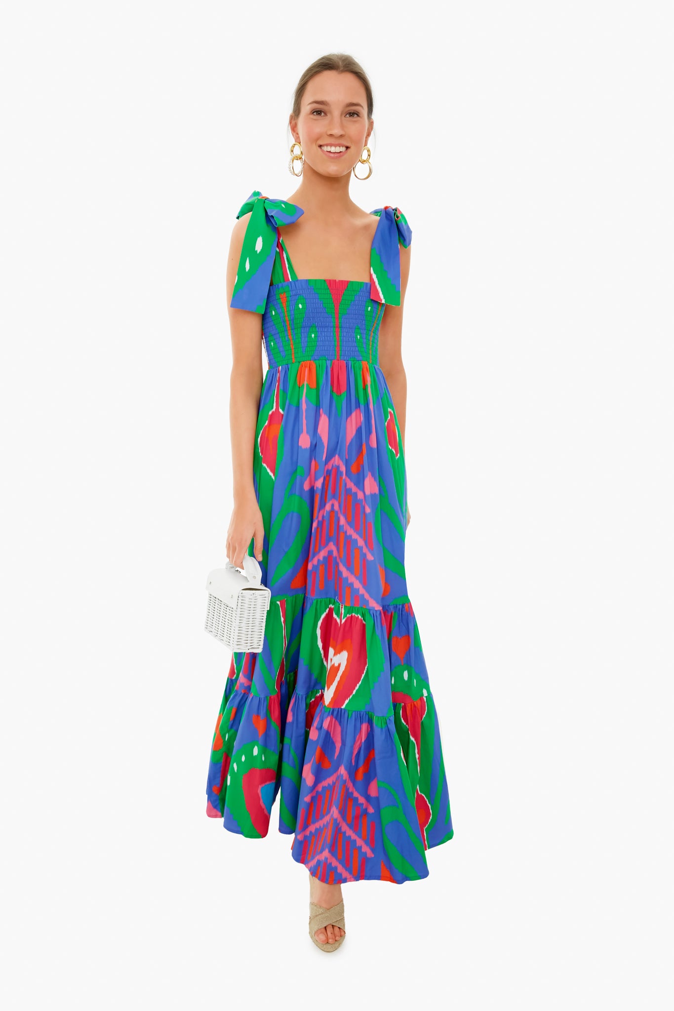 Purple Ikat Kelly Tiered Maxi Dress-Beilave