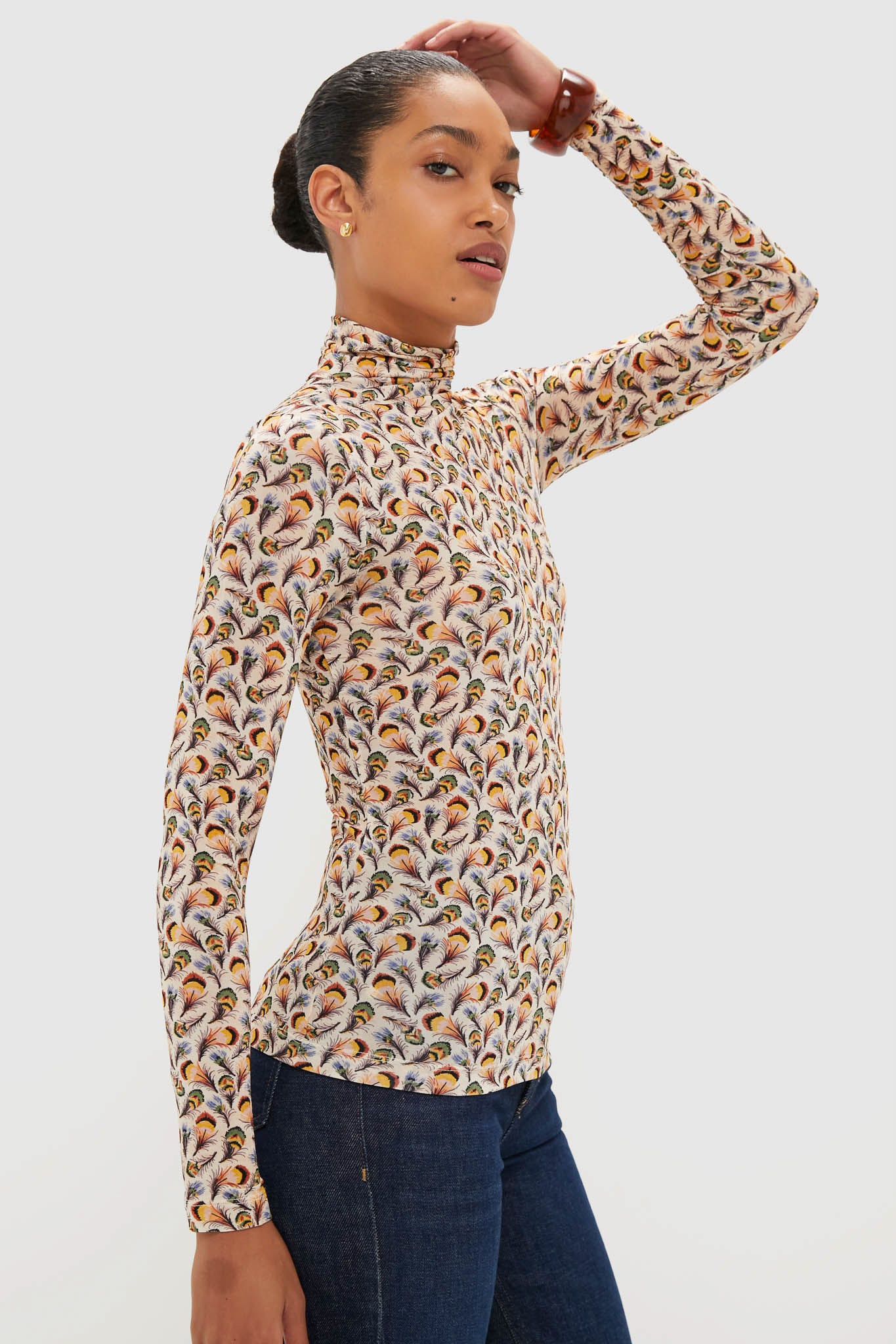 Swan Aurelia Jersey Long Sleeve Turtleneck Top-Beilave