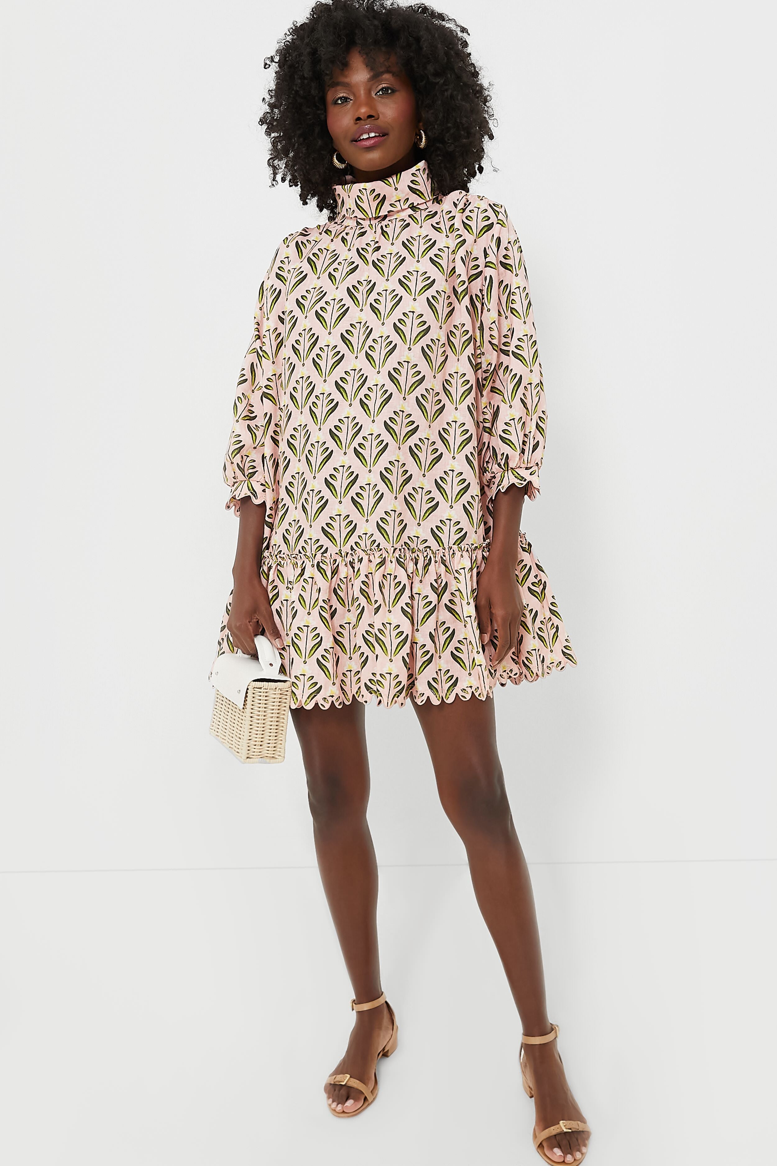 Exclusive Pink Hibisco Mini Dress-Beilave