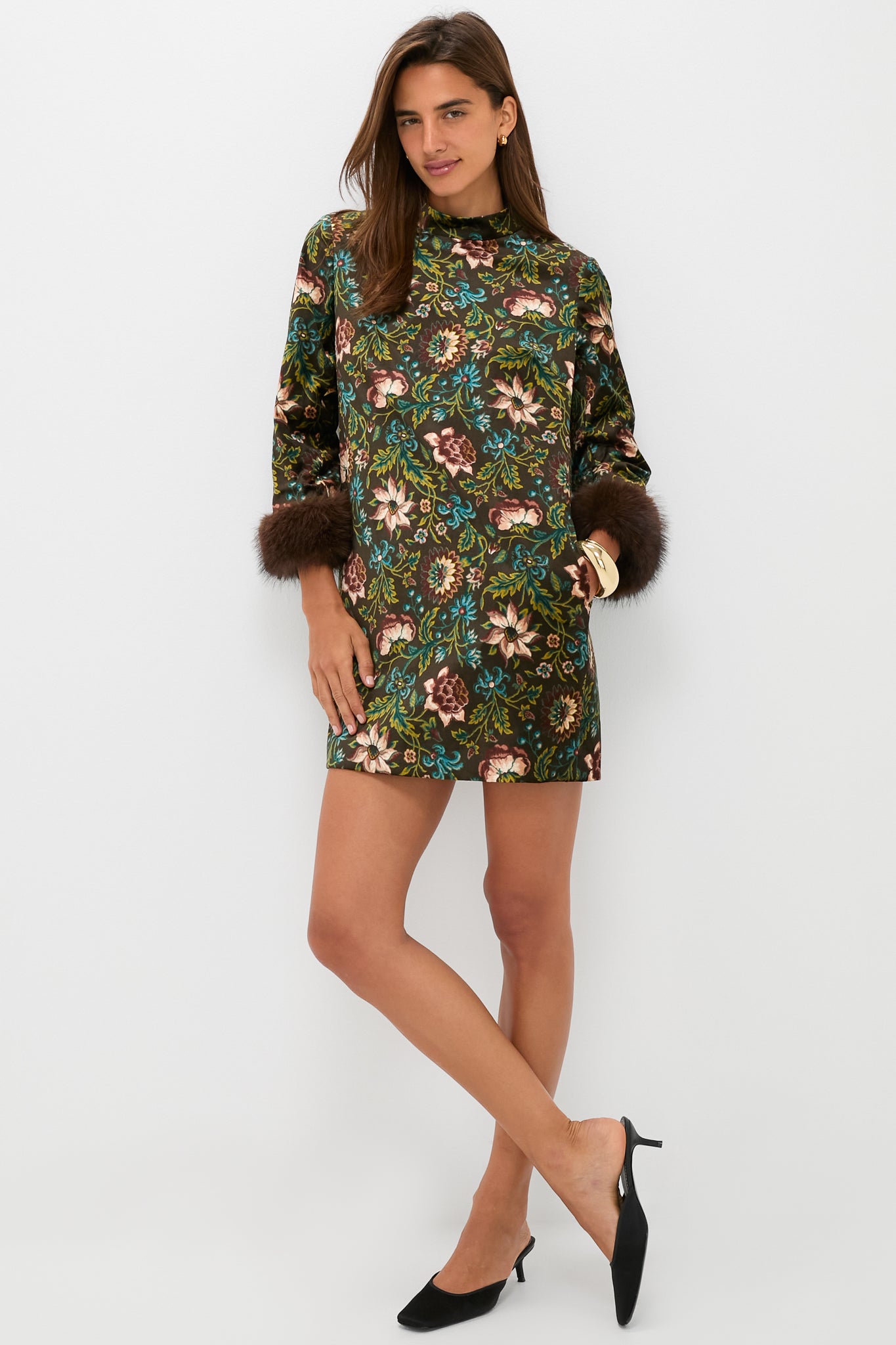 Hazel Moonflower Velvet Mod Ellie Dress-Beilave