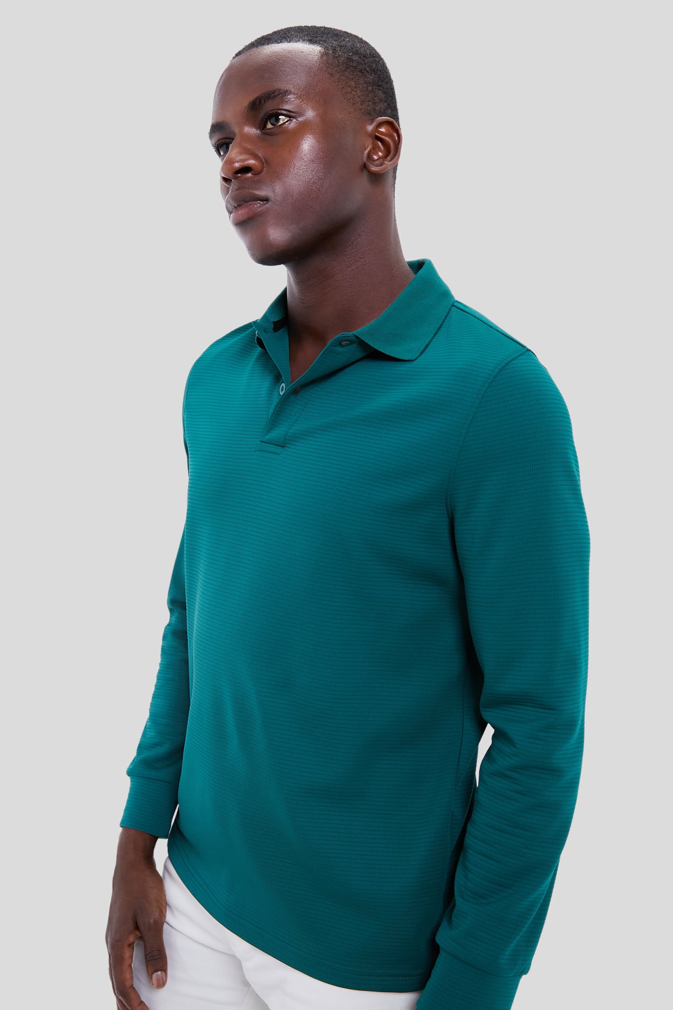 British Racing Green Cordova Long Sleeve Polo-Beilave
