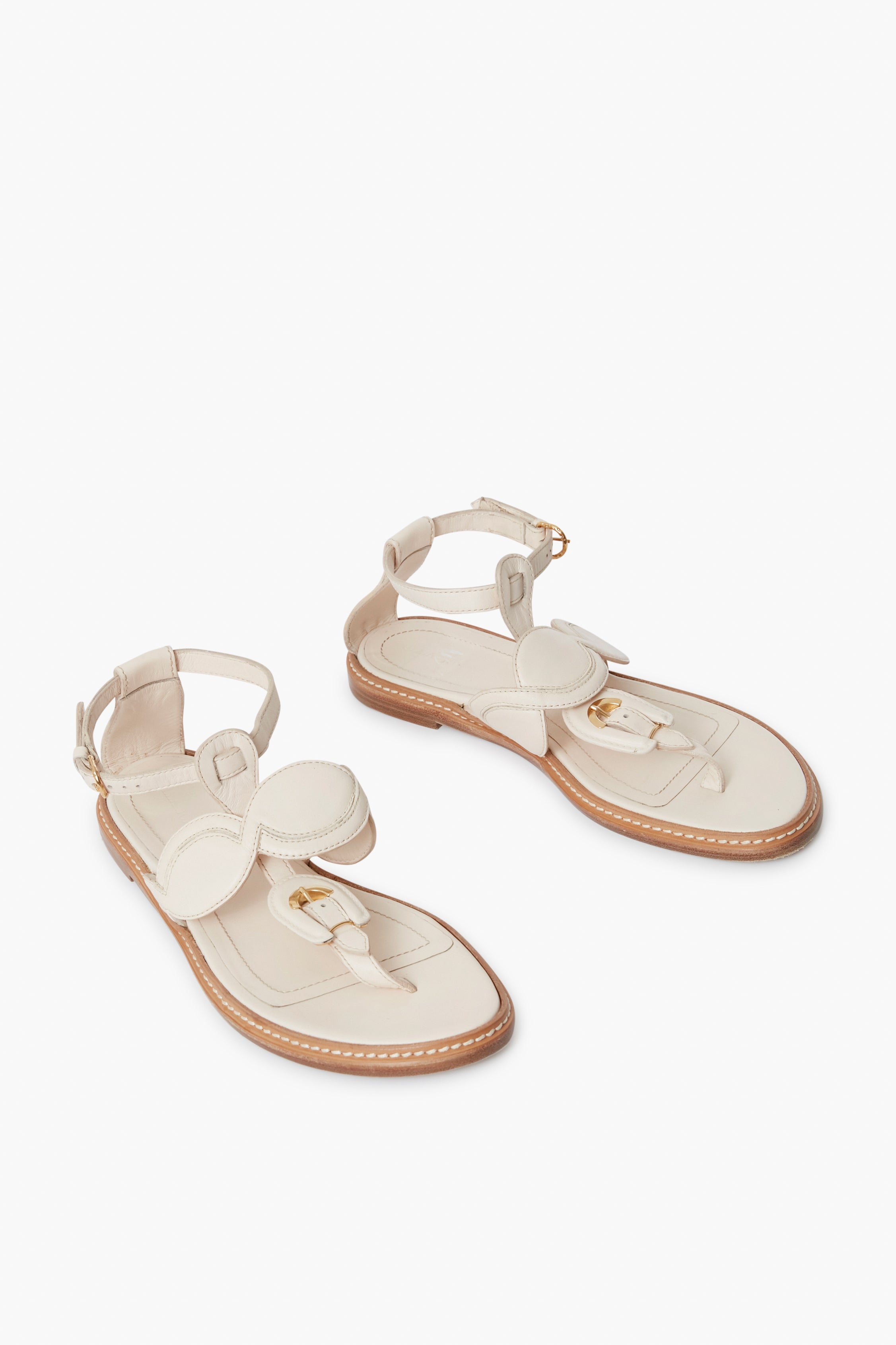 Pearled Ivory Arabella Braided Leather Sandal-Beilave