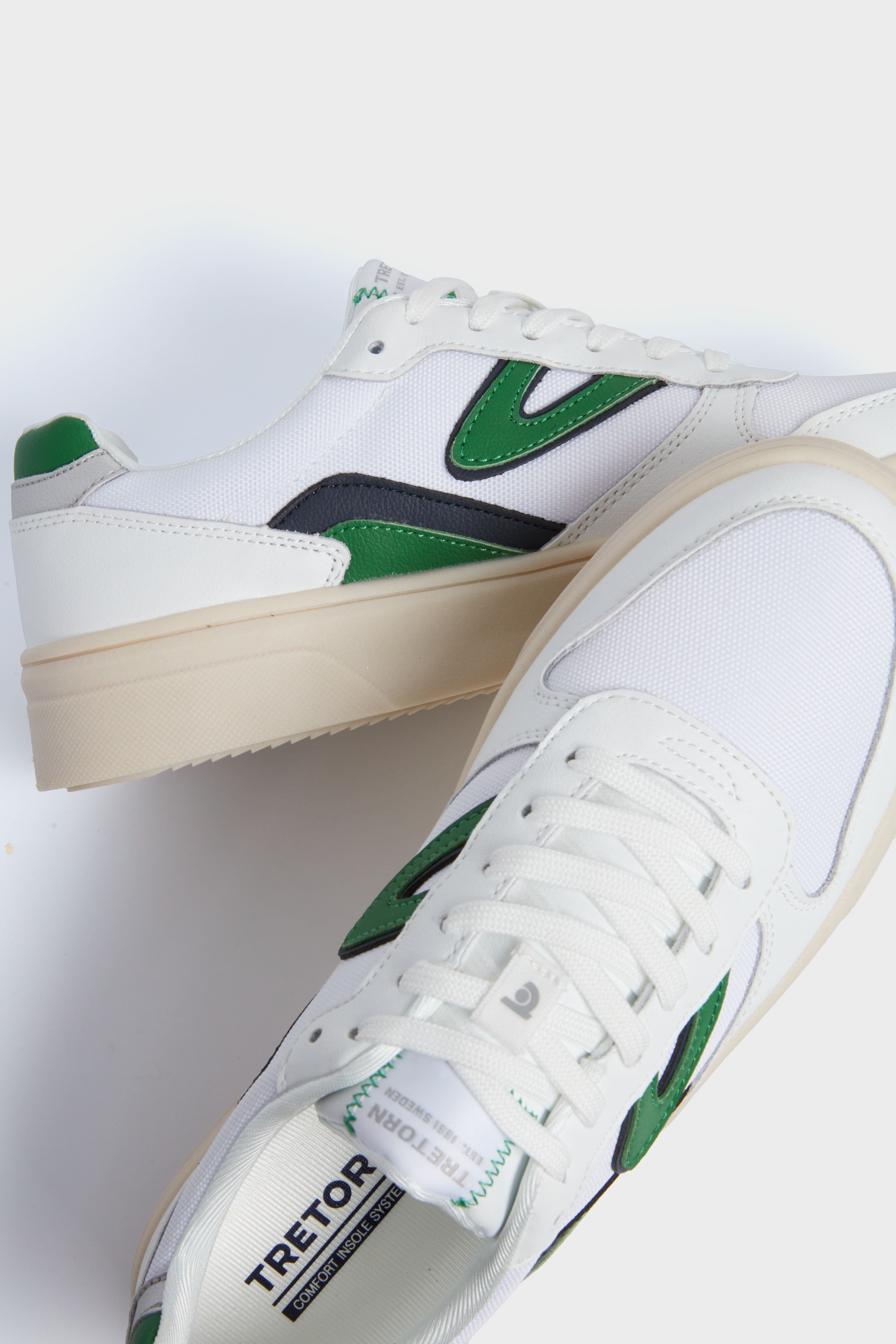 White Green Navy Harlow Elite Sneakers-Beilave