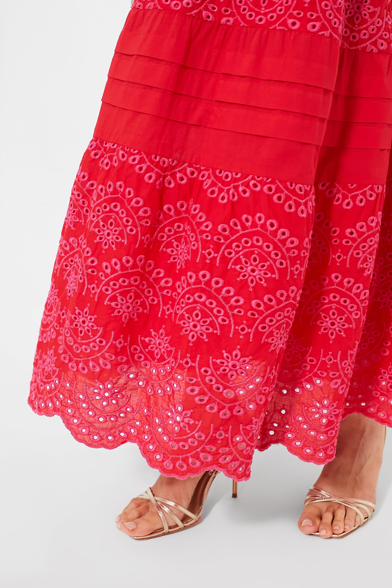 Red Eyelet Lola Maxi Dress-Beilave