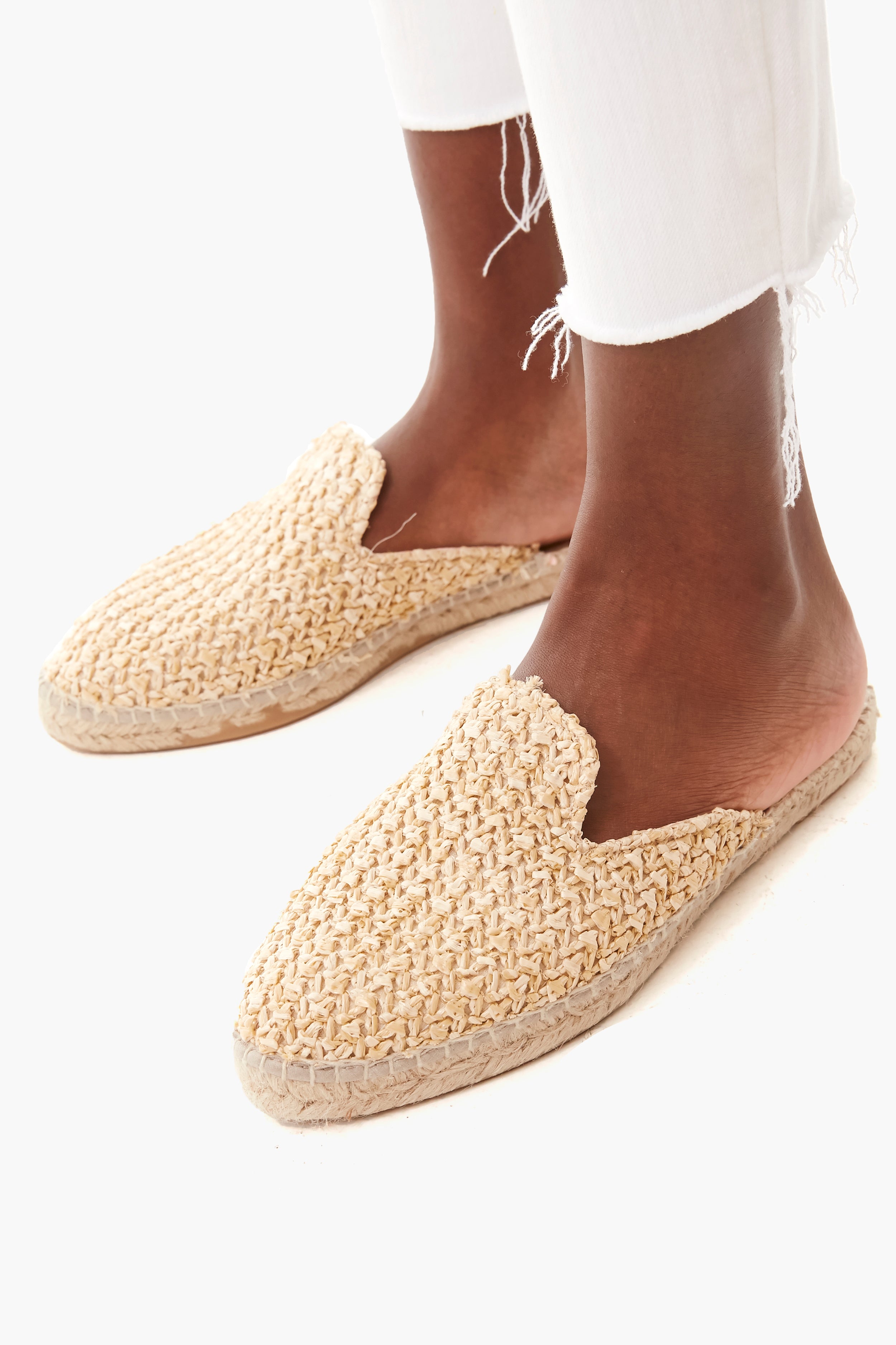 Raffia Net Mules-Beilave