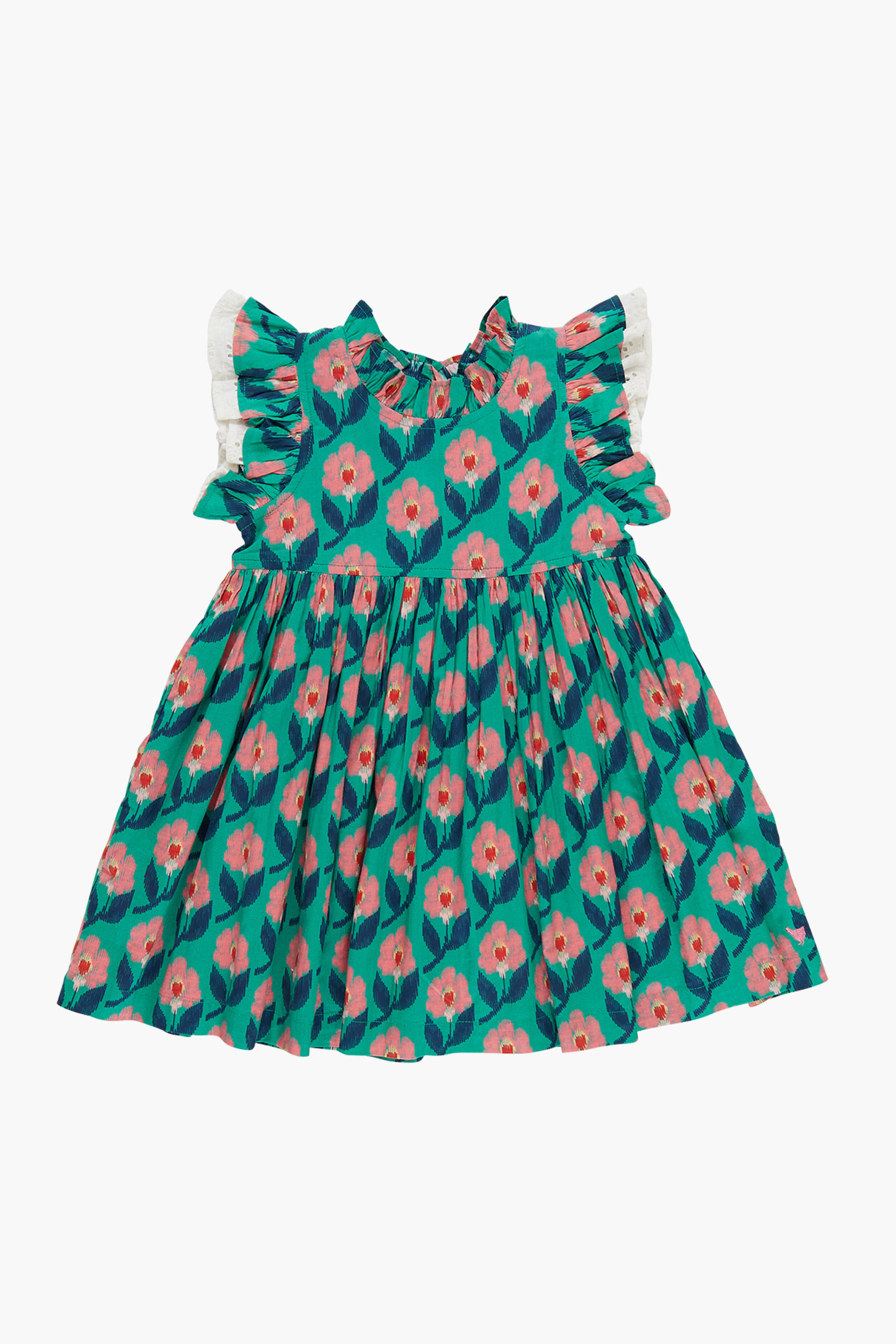 Green Ikat Floral Leila Dress-Beilave