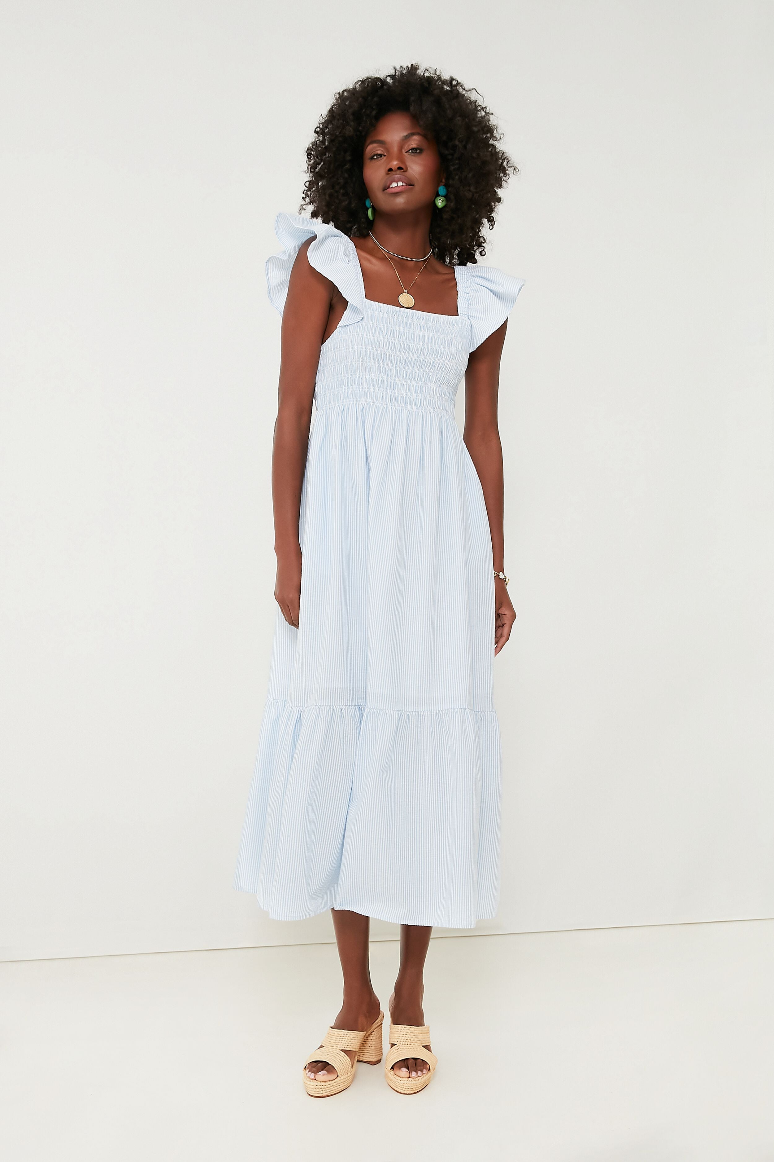 Blue Stripe Tuscany Dress-Beilave