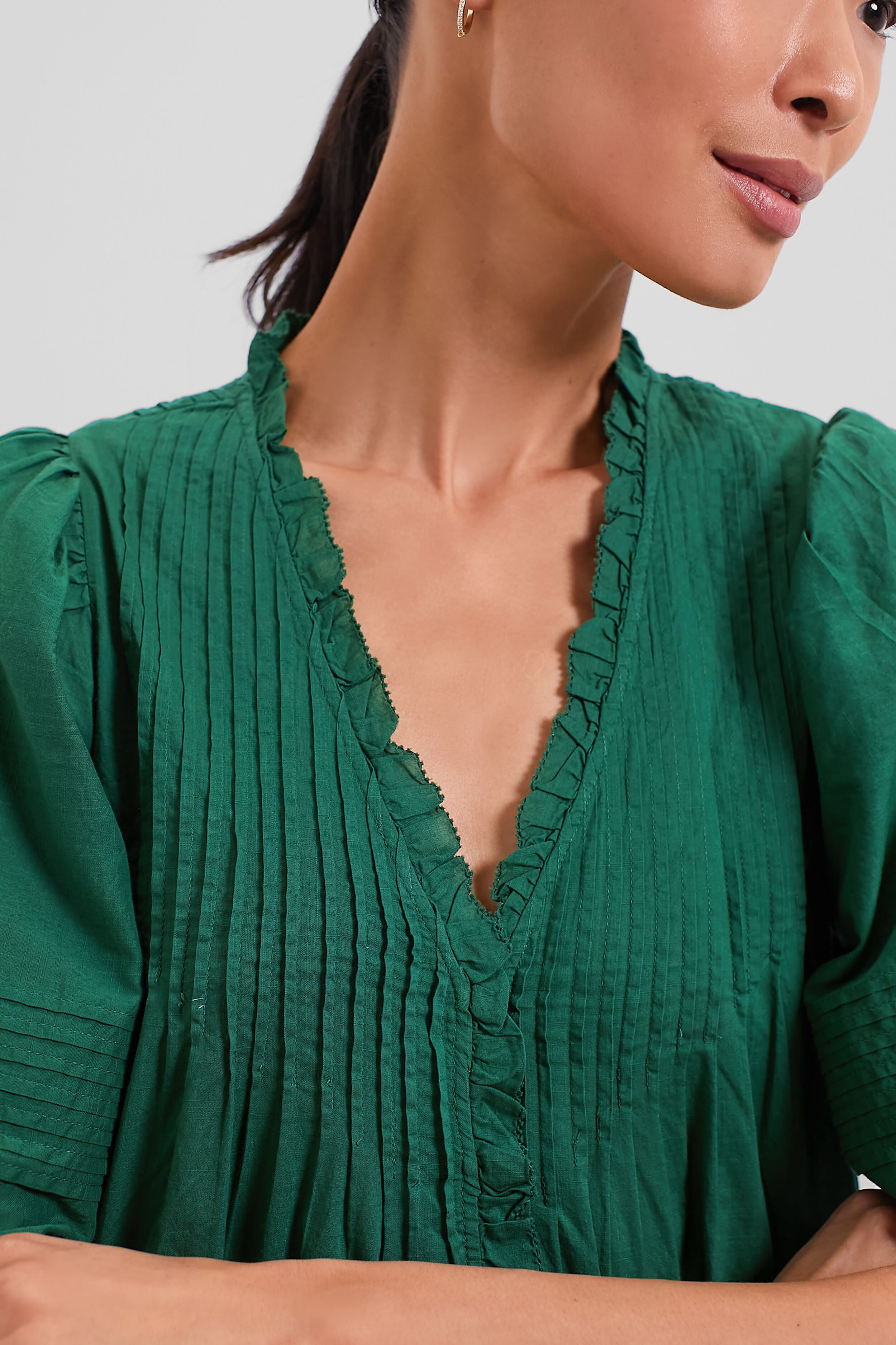 Emerald Renata Solid Shortsleeve Dress-Beilave