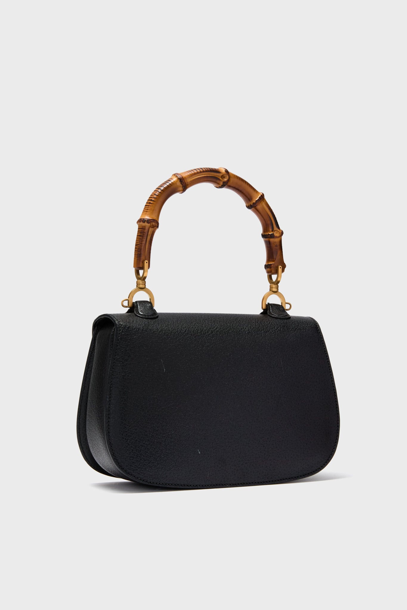 Gucci Black Medium Bamboo Top Handle Bag-Beilave