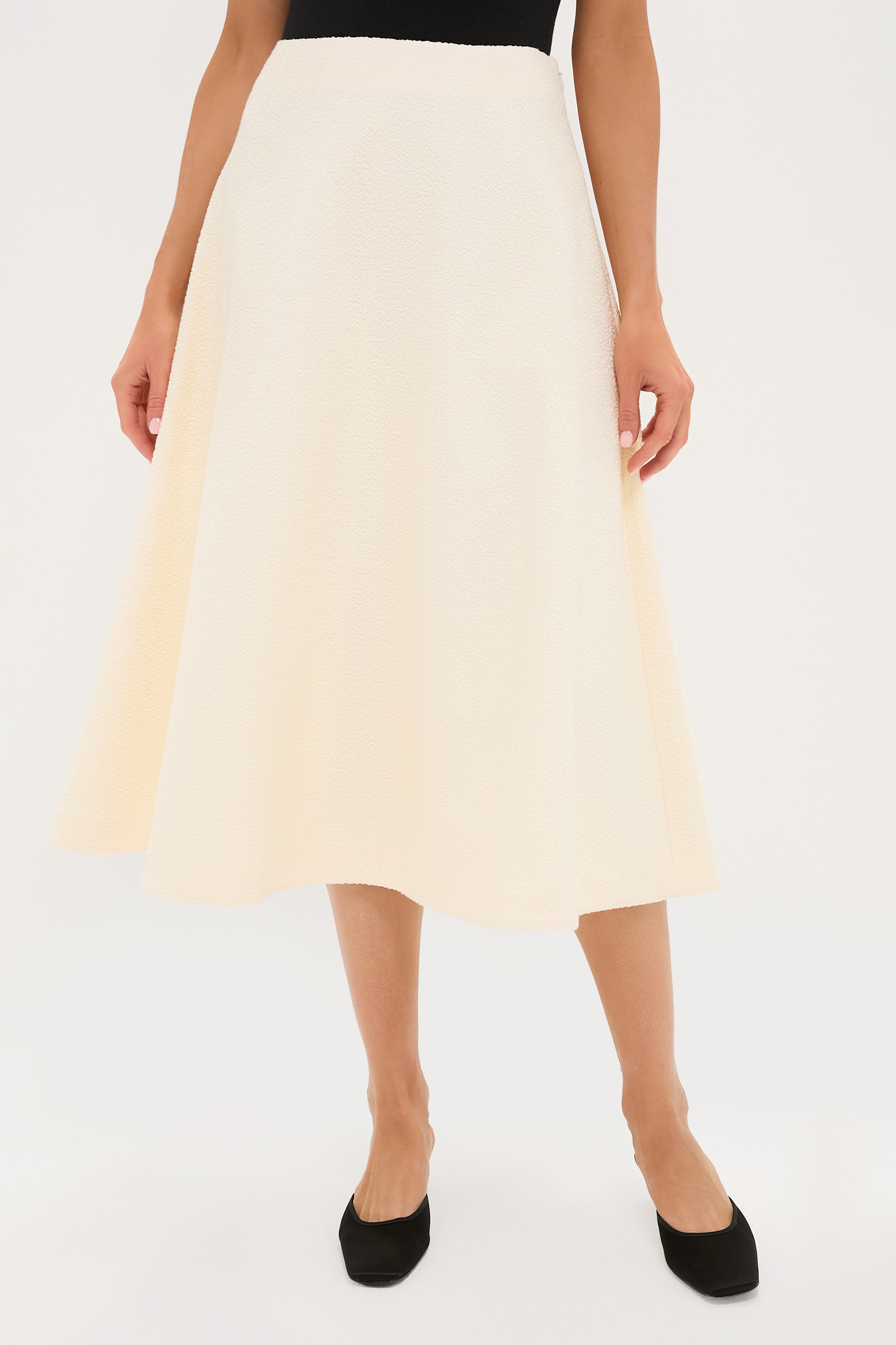 Cream Boucle Nicolette Skirt-Beilave