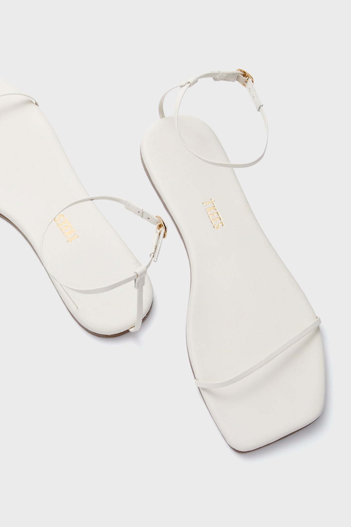 Cream Square Toe Twiggy Sandals-Beilave