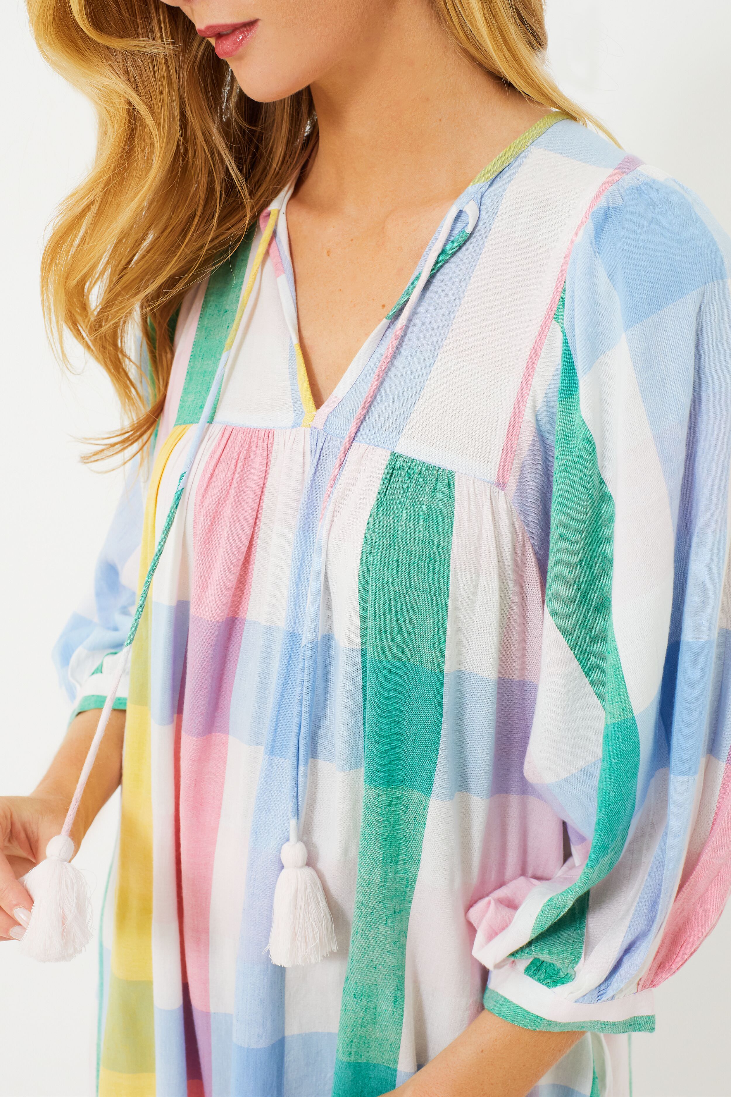 Pastel Plaid Daisy Dress-Beilave