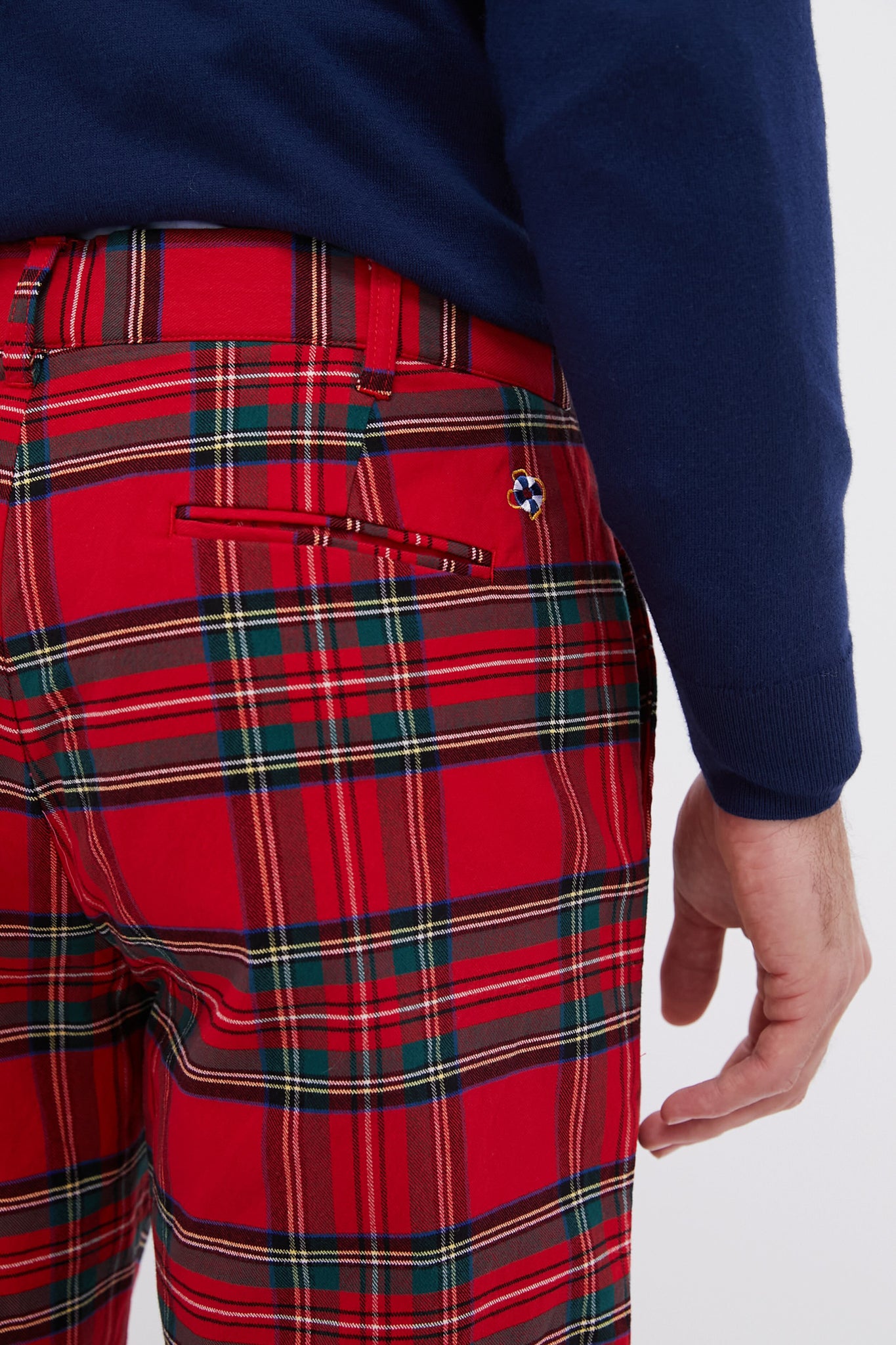 Royal Stewart Tartan Stretch Twill Harbor Pants (32" Inseam)-Beilave