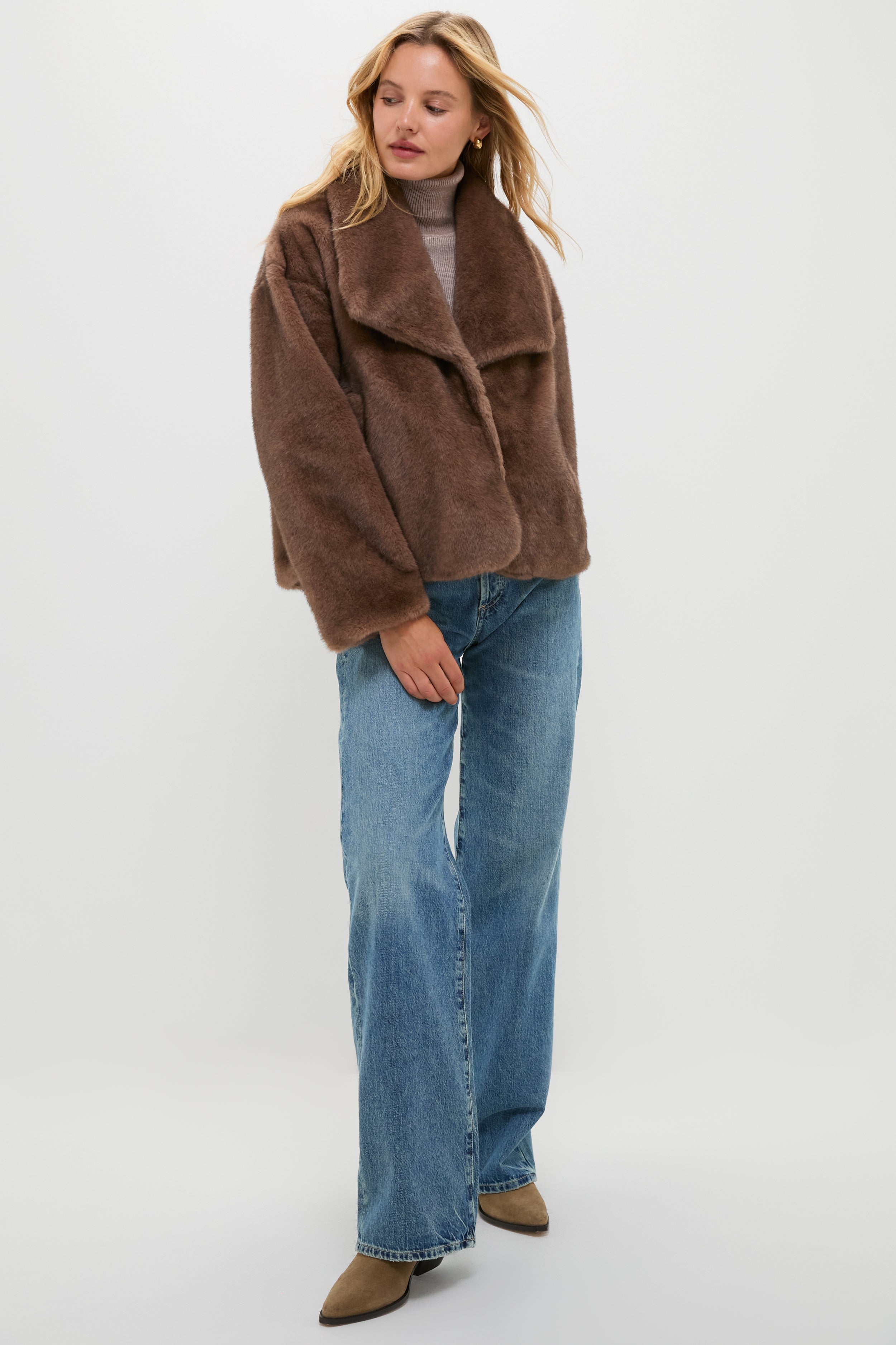 Brown Faux Fur Haddon Jacket-Beilave