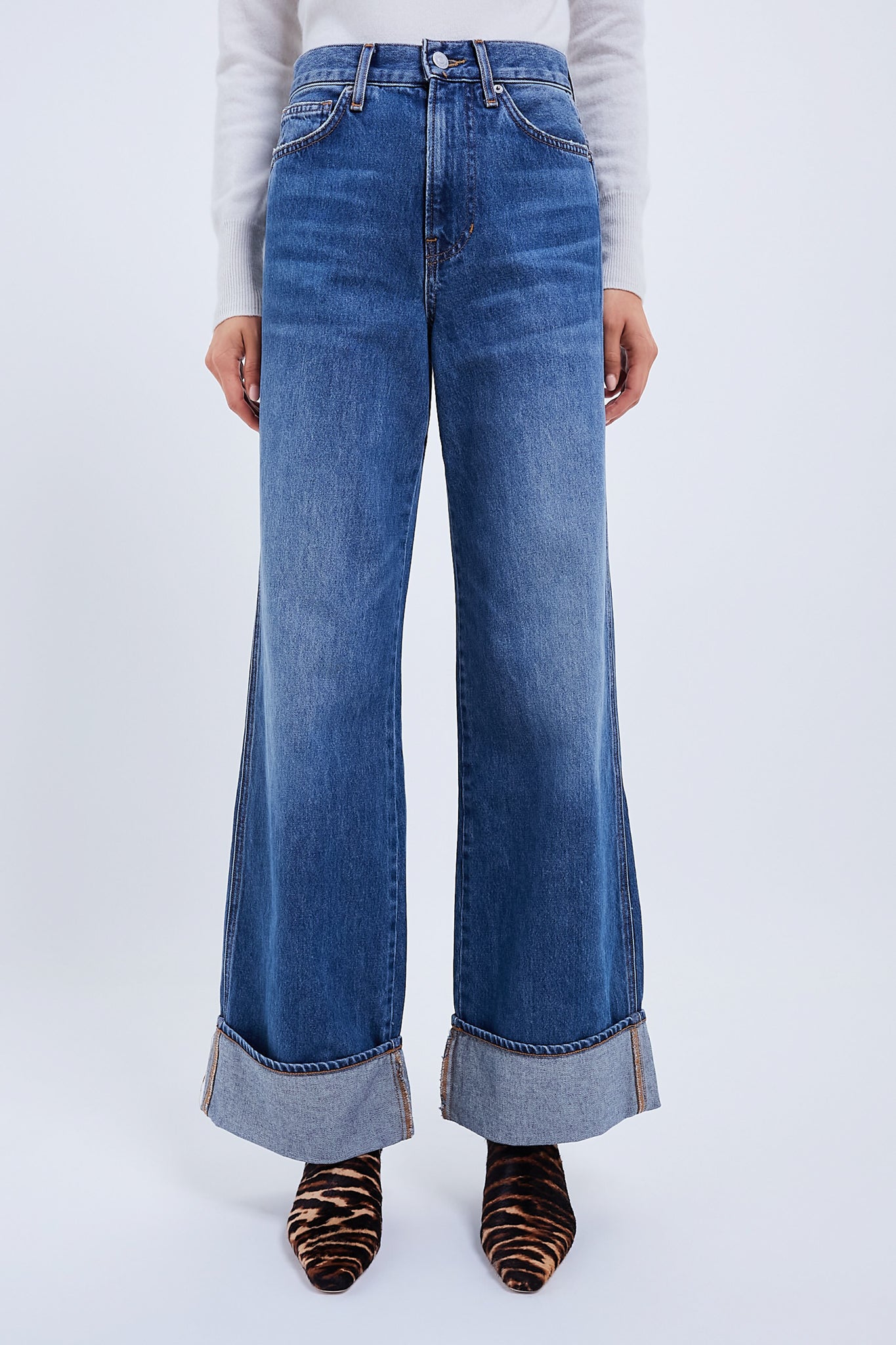 Rebel Stone Taylor Cuffed High Rise Wide Leg-Beilave