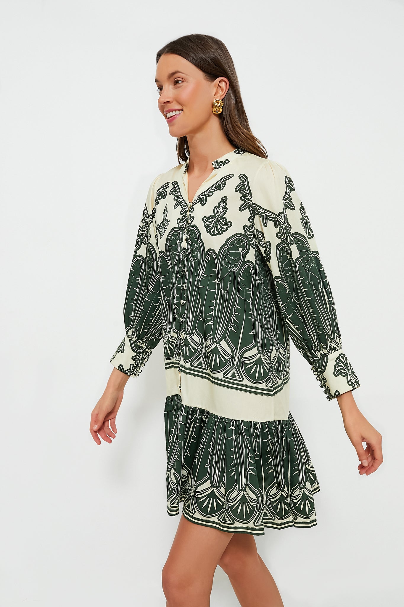 Parrots Pine Chicala Mini Dress-Beilave