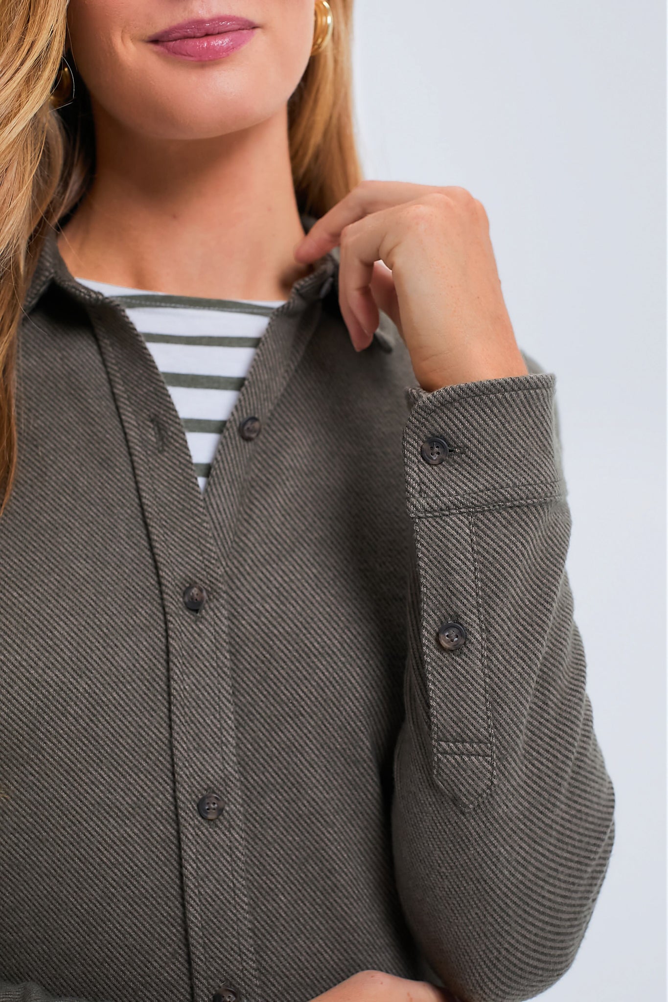 Olive Melange Twill Legend Sweater Dress-Beilave