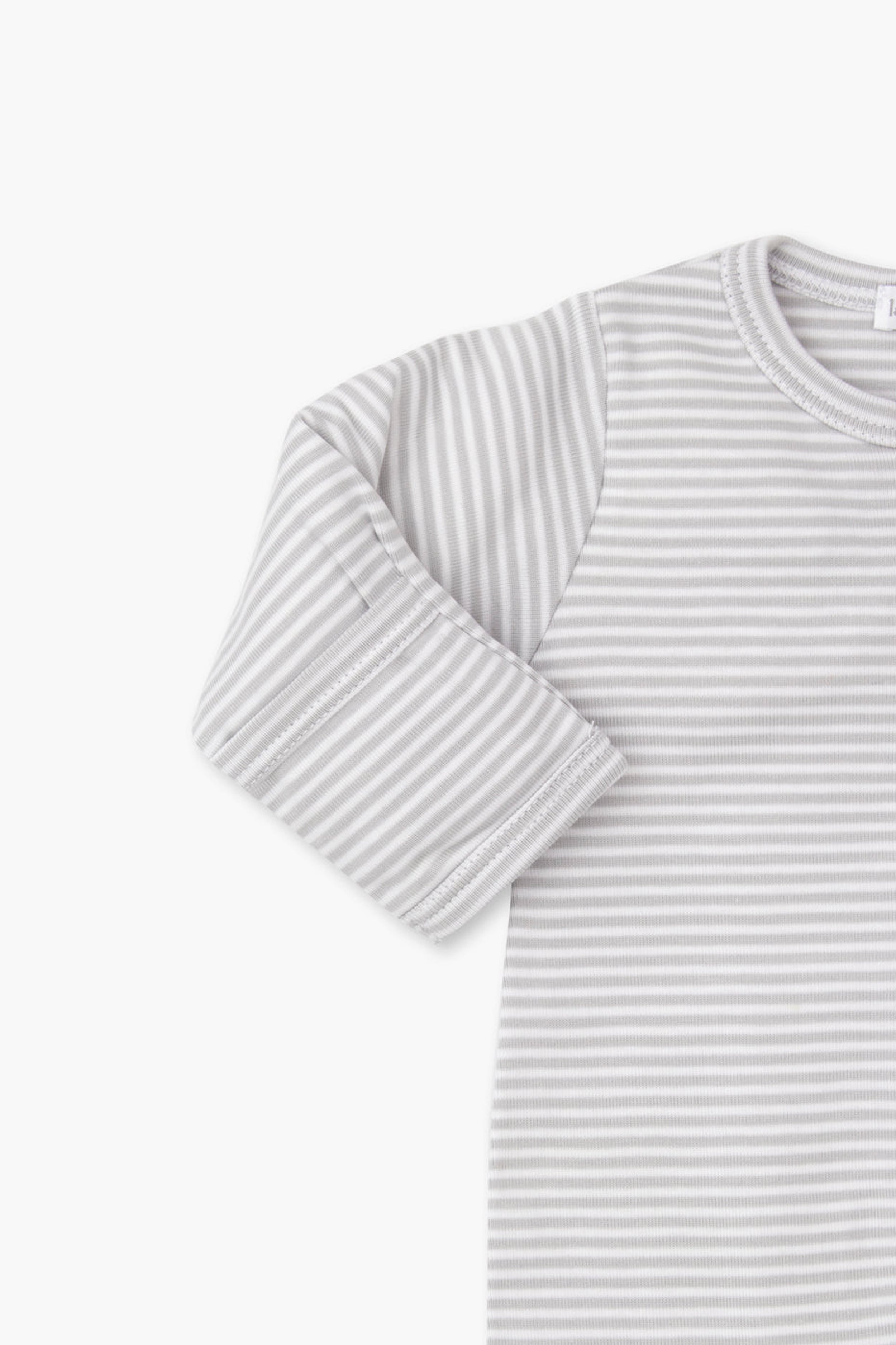 Gray Classic Rib Zipper Footie-Beilave