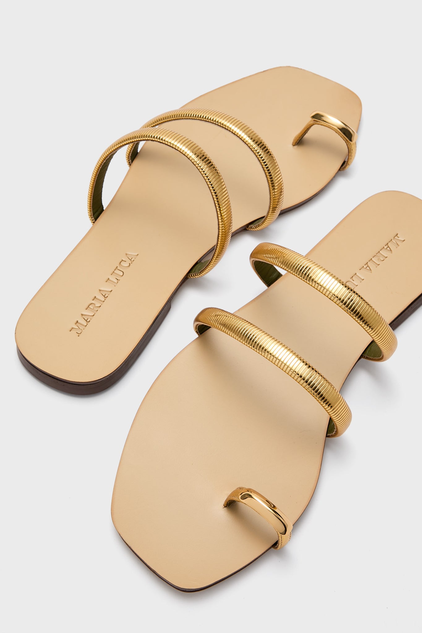 Gold Monica Capri Sandals-Beilave