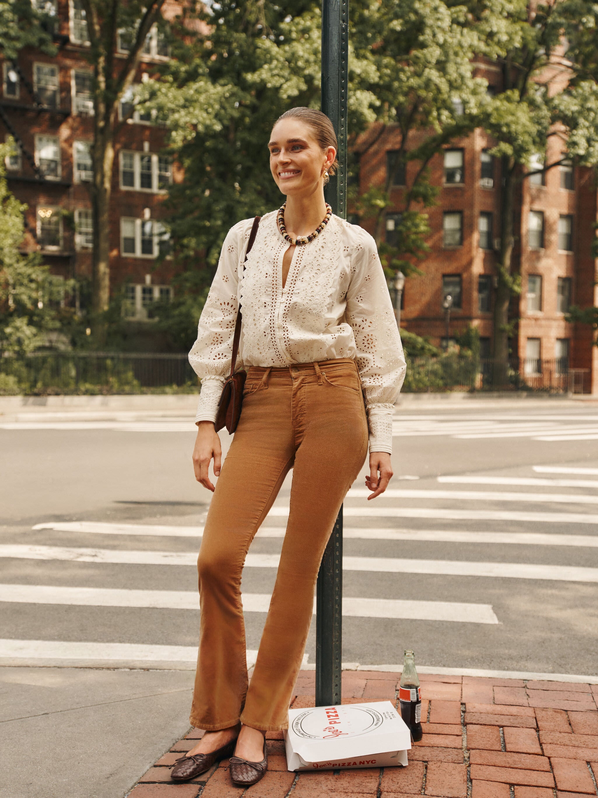 Cream Lainey Eyelet Longsleeve Top-Beilave