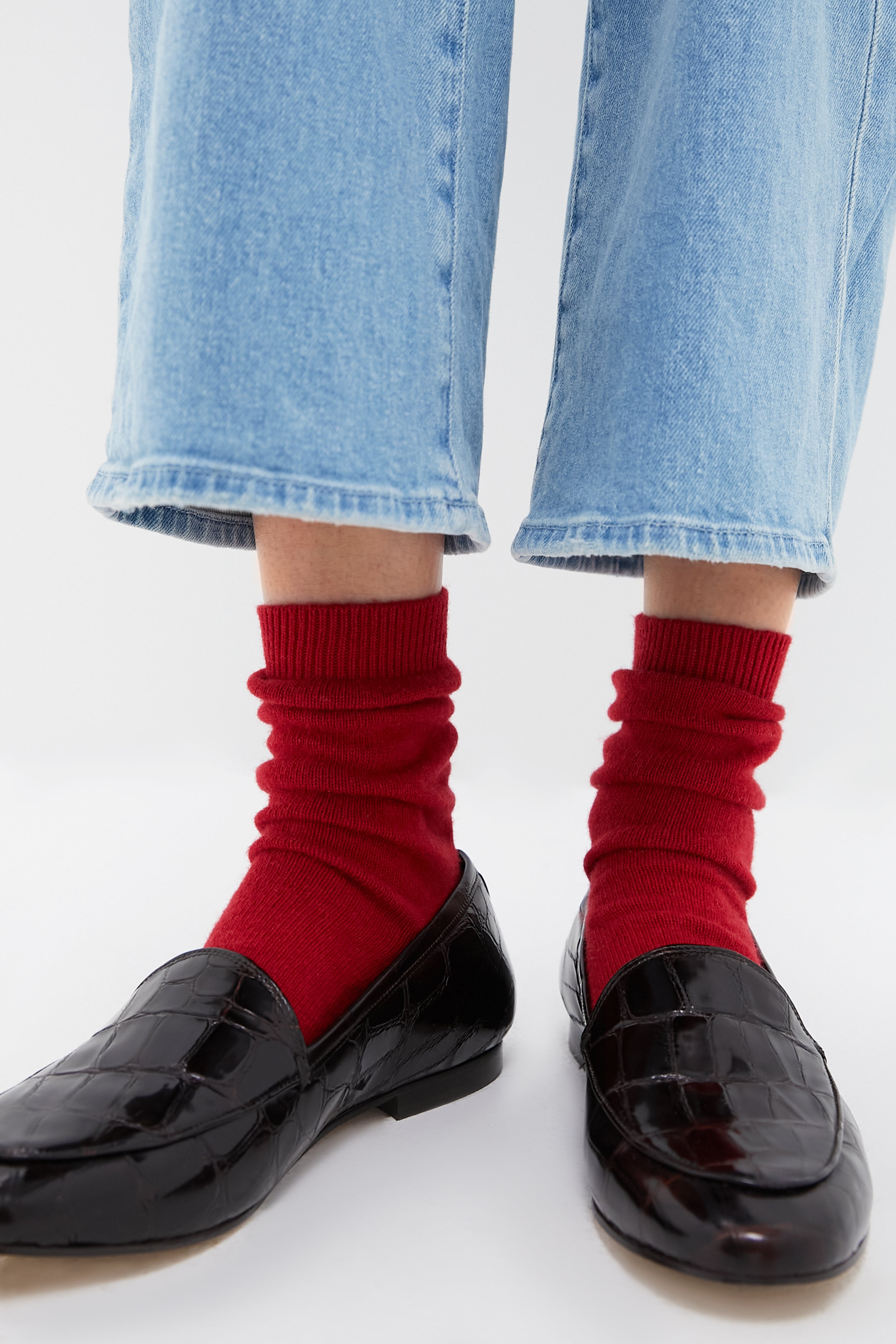 Scarlet Cosy Wool Socks-Beilave